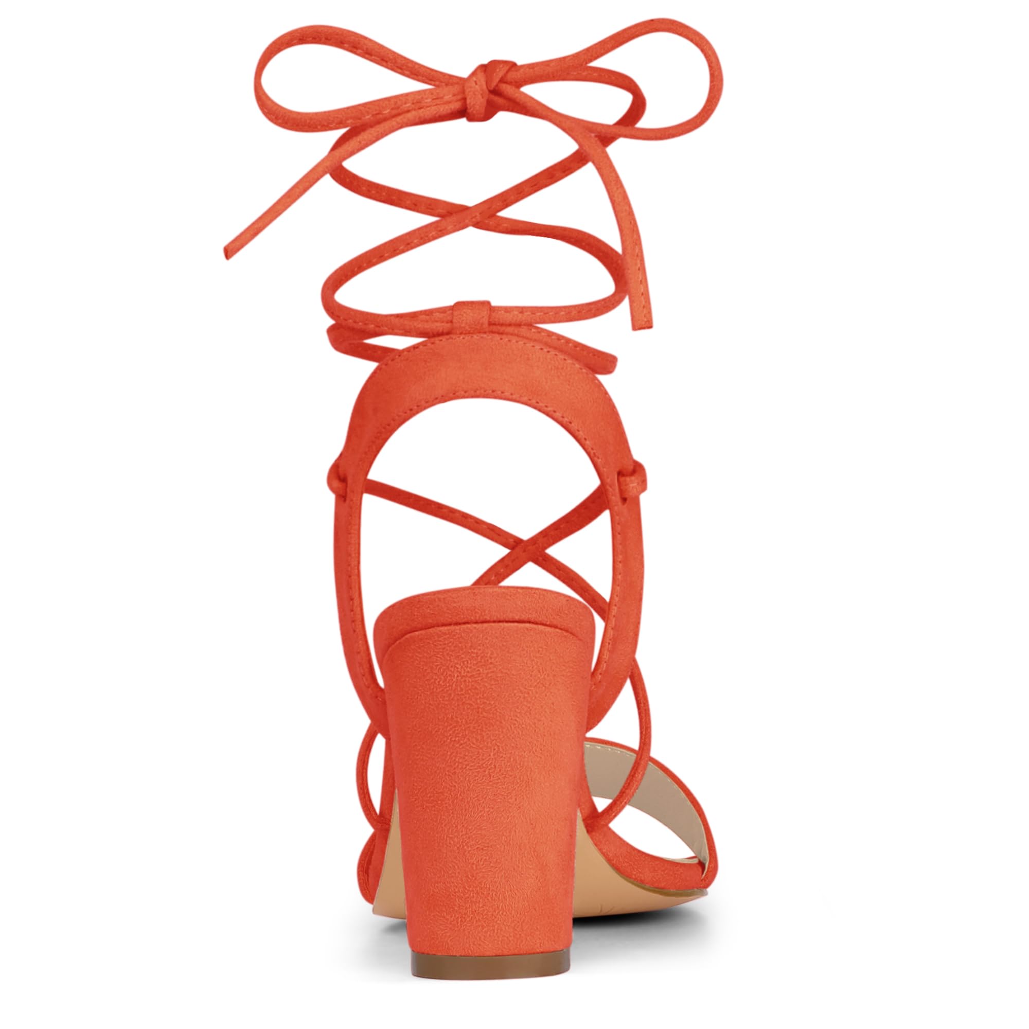 Allegra K Women's Clear Strap Block Heel Lace Up Sandals - Comfortable Chunky Heels for Wedding, Party & Evening Wear