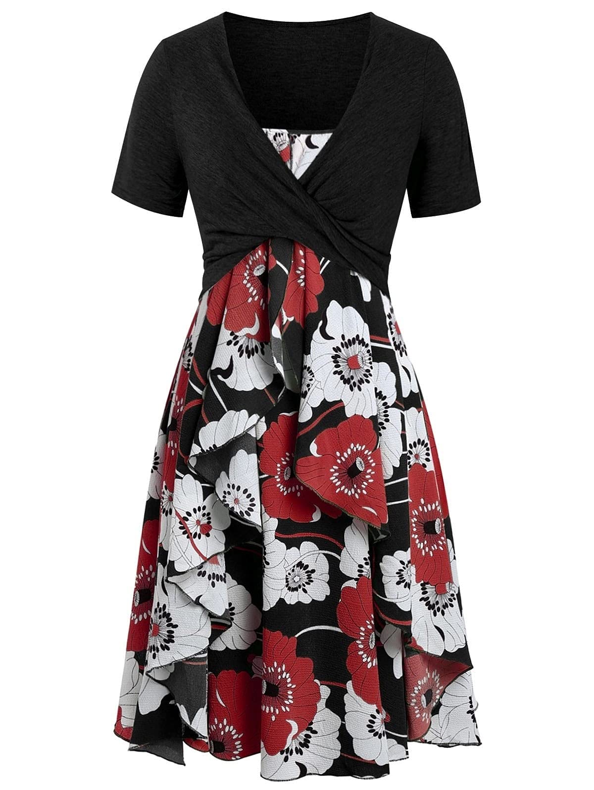 2021 Halloween Dresses for Women - Casual Short Sleeve Midi Halter Neck Sundress | Perfect for Beach Parties & Costume Events