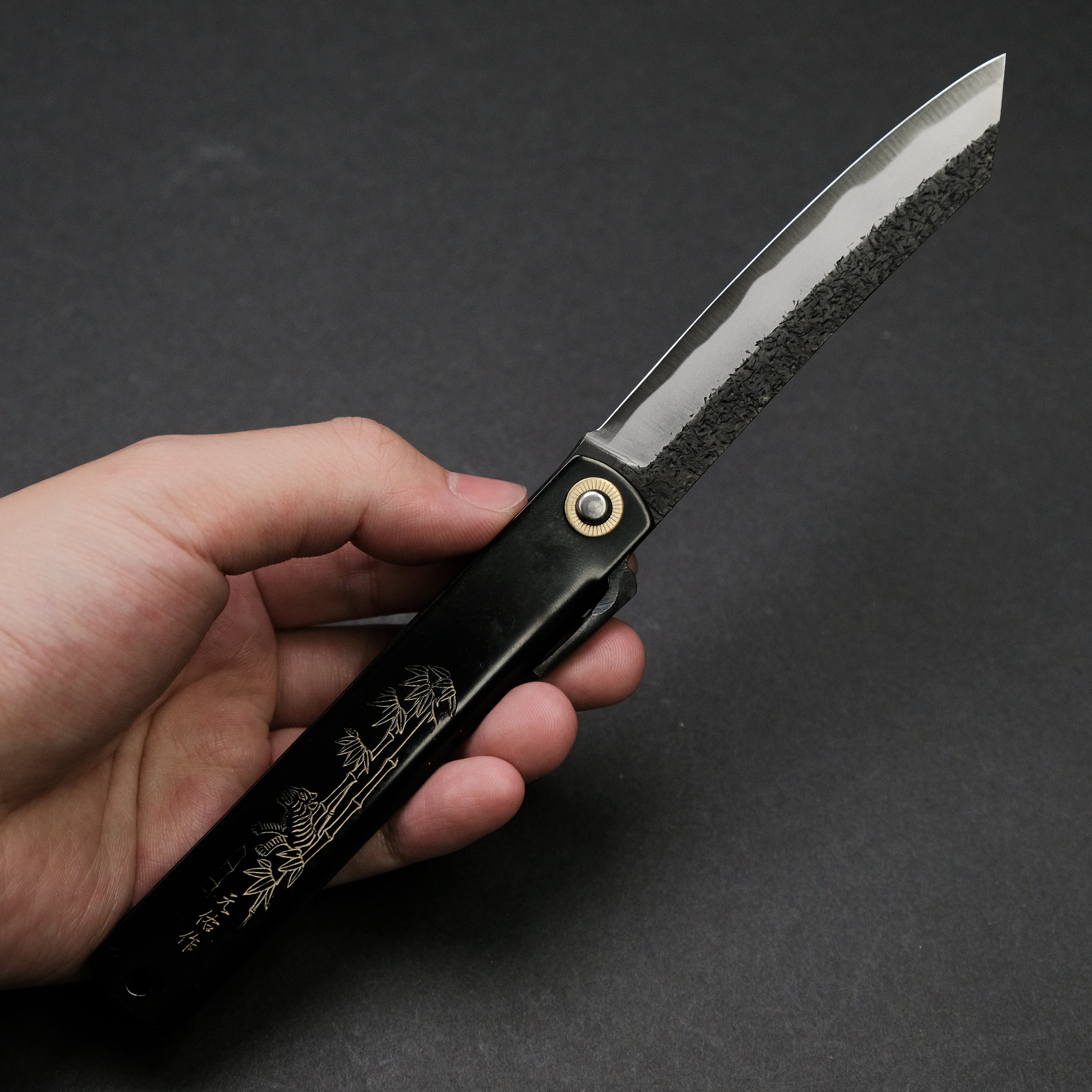 Higonokami Motosuke Folding Knife - X Large Brass Handle (#16B K) - Japanese Traditional Pocket Knife for Outdoor, Camping & Everyday Carry (EDC)
