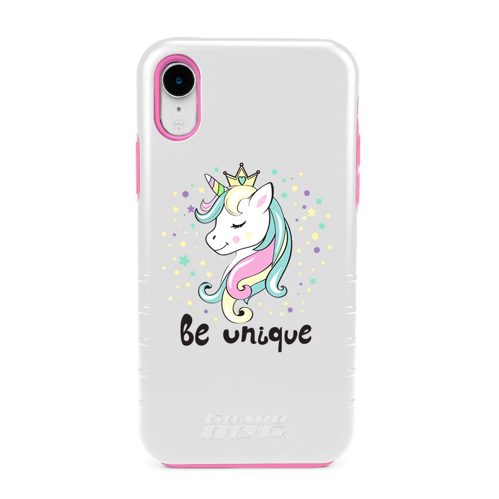 Unicorn Hybrid Phone Case for iPhone XR - Pink & White Silicone Cover for Protection & Style