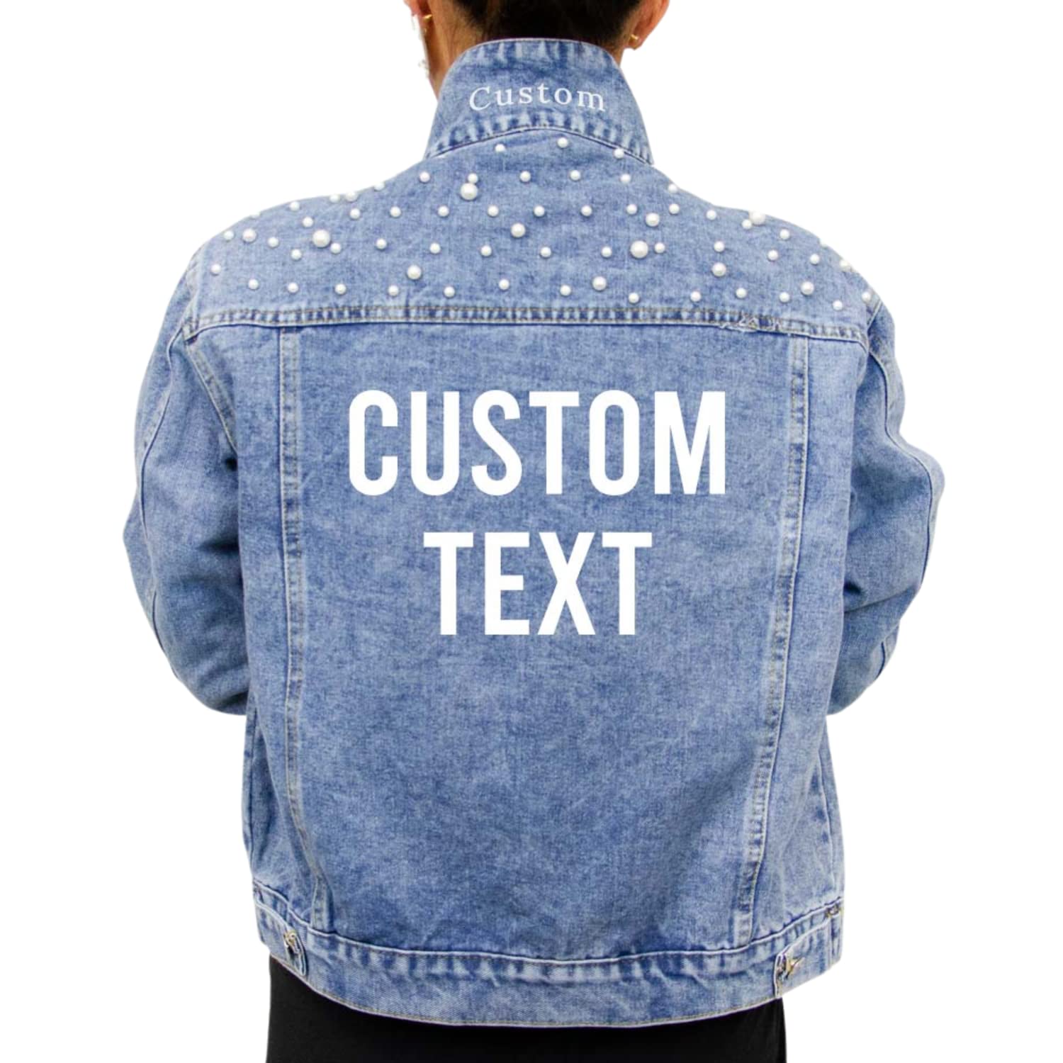 Custom Embroidered Pearl Denim Jacket for Women - Elegant Bridal Jean Jacket, Bride & Bridal Party Outfit, Future Mrs Gift Idea for Weddings, Bachelorette Parties & Photo Shoots