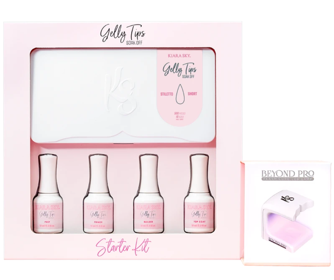 KIARASKY GELLY TIPS STARTER KIT - Short Stiletto Nail Tips for Gel Extensions | Perfect for Salon Professionals & DIY Nail Art at Home