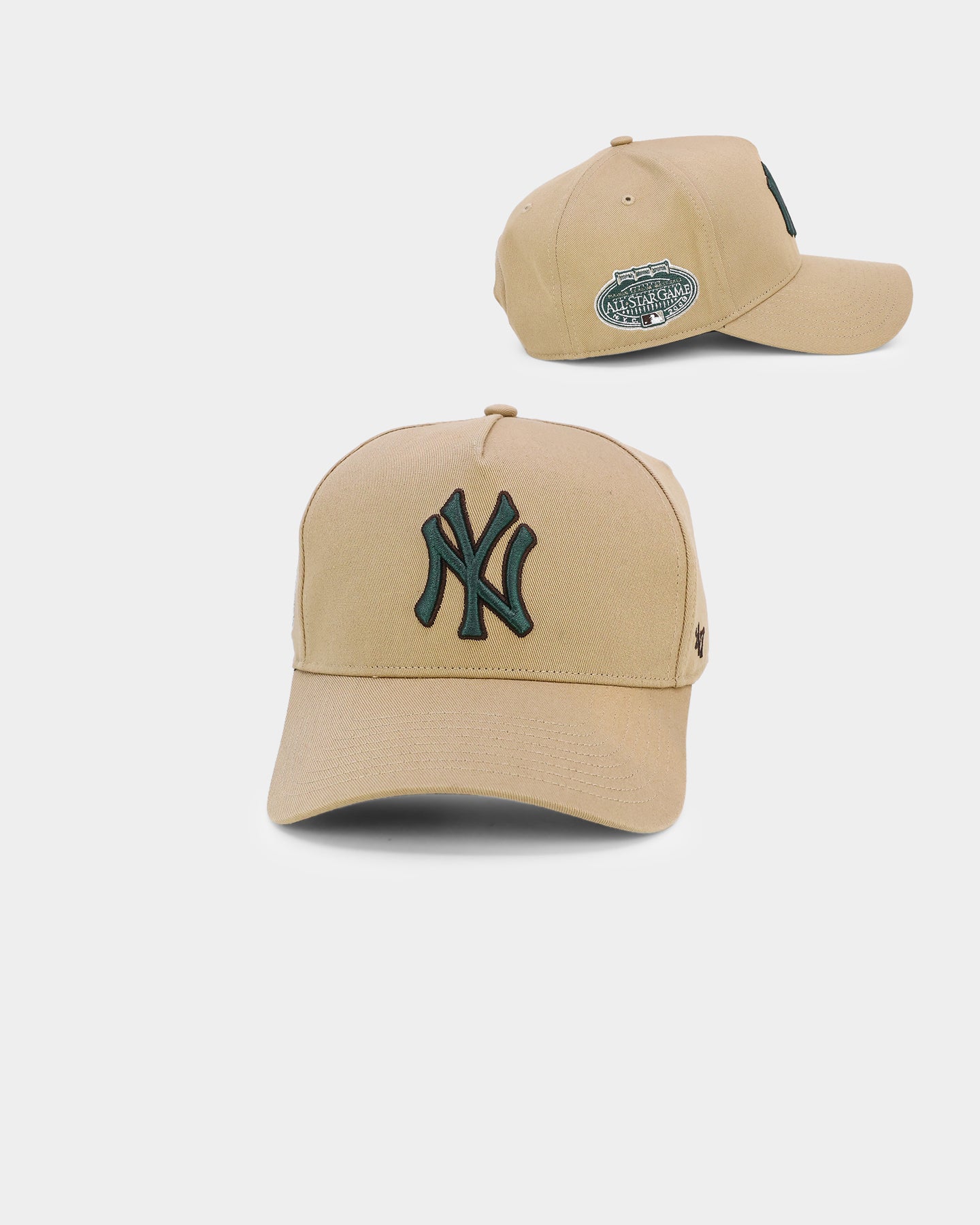 New York Yankees '47 MVP DT Snapback Hat - Khaki/Dark Green Adjustable Baseball Cap for Men & Women - Perfect for Sports Fans, Casual Wear & Outdoor Activities