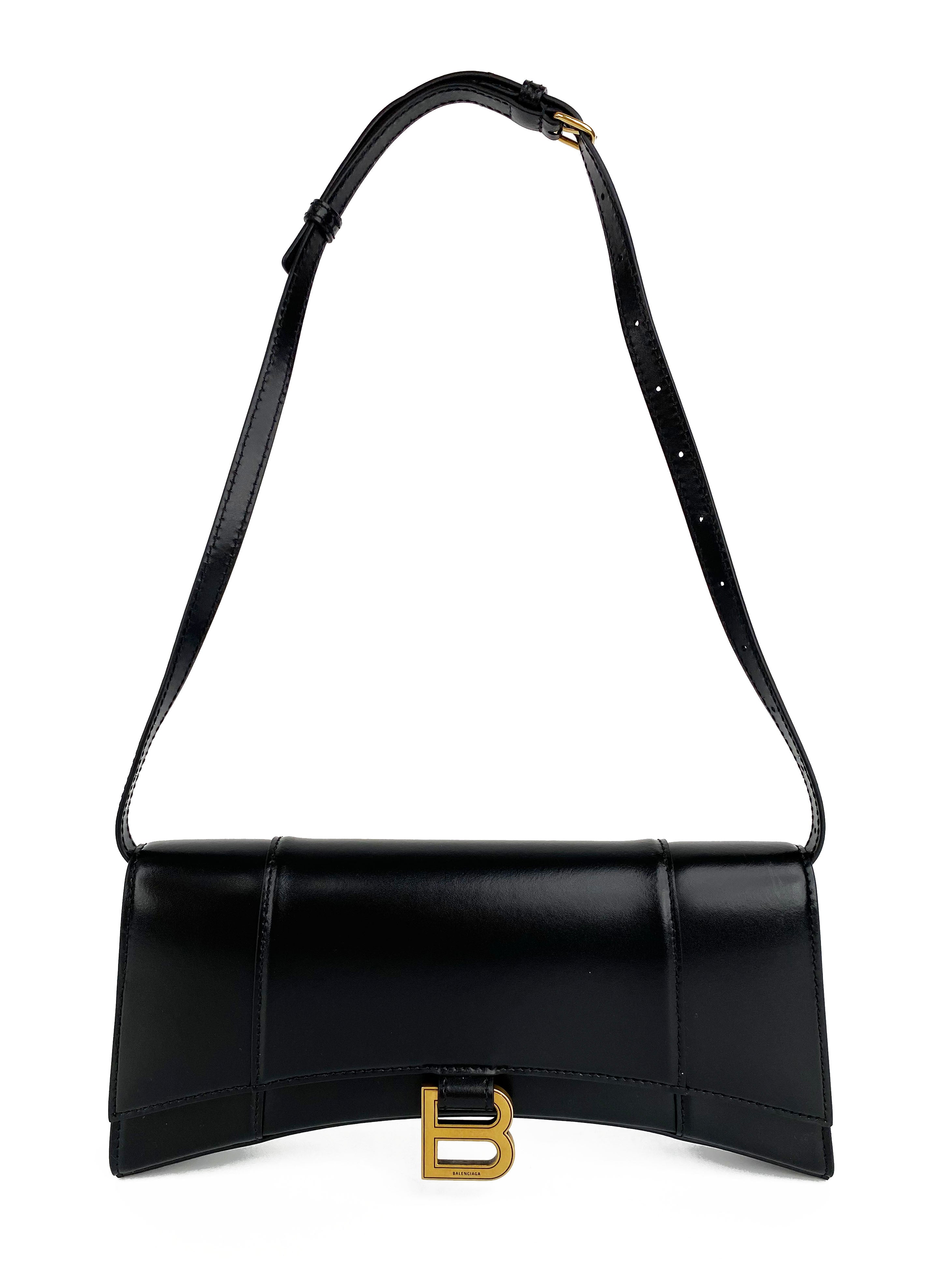 Balenciaga Black Hourglass Baguette Bag - Luxury Designer Handbag for Women | Perfect for Evening Parties, Date Nights & Fashion Events