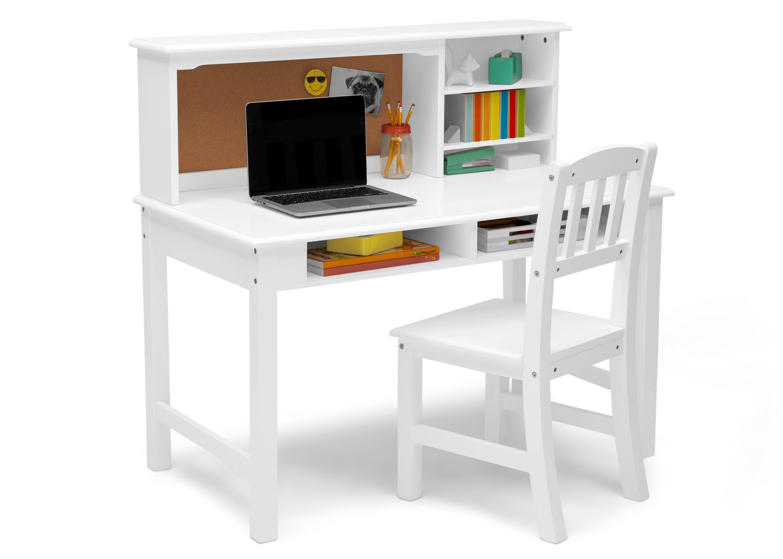 Stylish Wooden Study Desk with Hutch & Chair Set for Teens - Perfect for Homework, Online Learning & Bedroom Organization