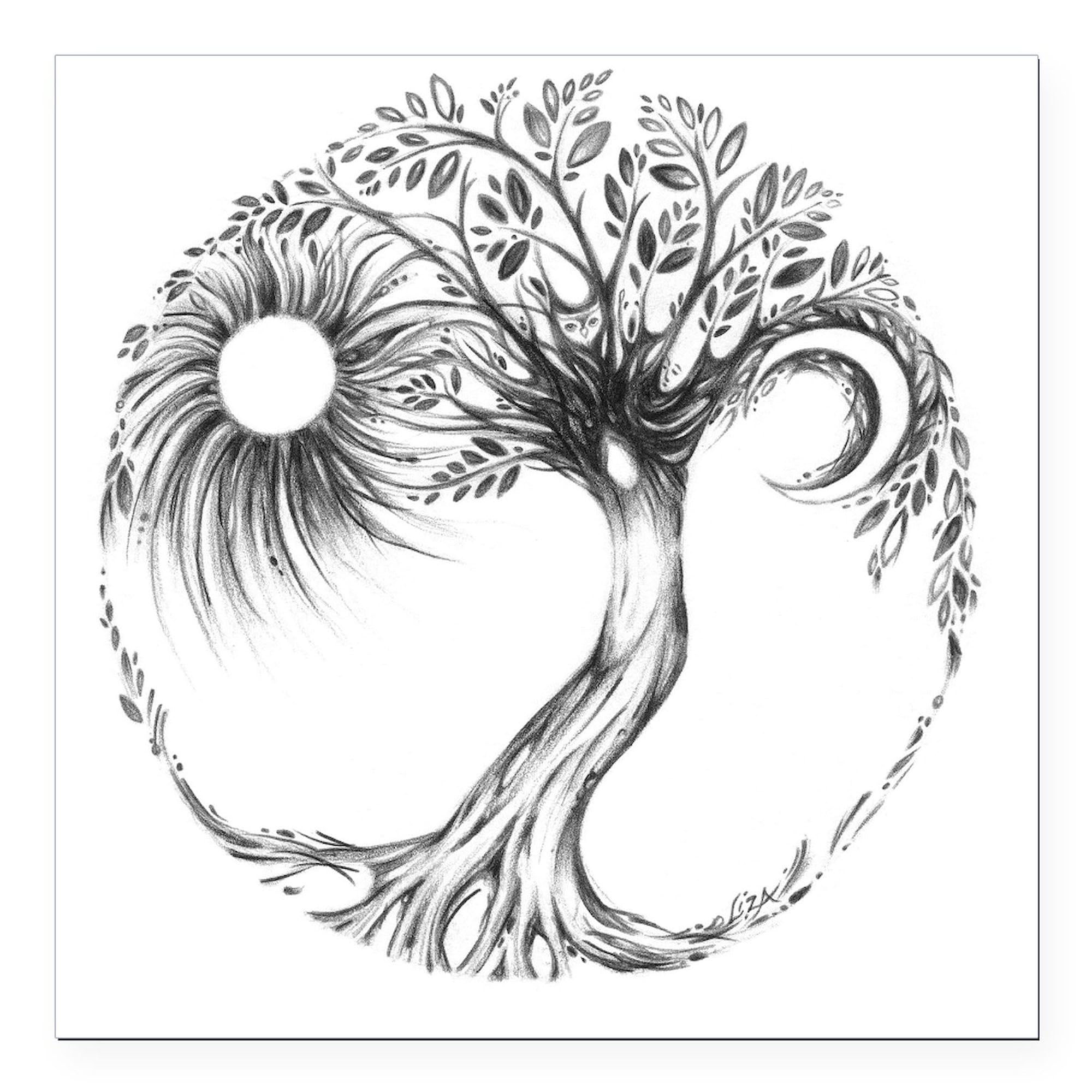 Tree of Life Car Magnet 3x3 Inch - Decorative Square Bumper Sticker for Cars, Trucks & Vehicles - Waterproof Vinyl Decal for Outdoor Use - Perfect for Personalizing Your Ride, Office Decor or Gift Idea