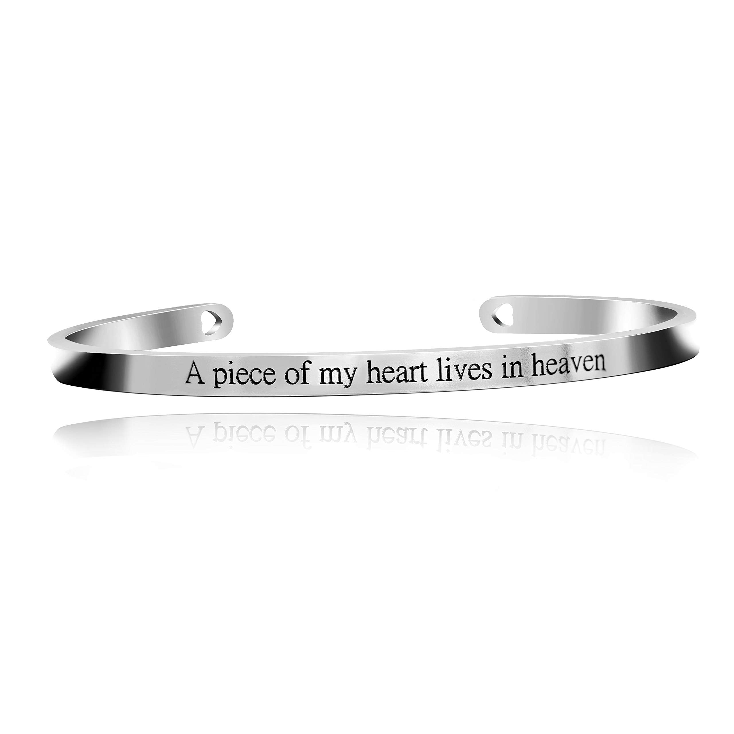 Uloveido Personalized Stainless Steel Motivational Bracelet for Women - Engraved Initial Mantra Cuff Bangle Y460 | Inspirational Jewelry Gift for Her, Daily Wear & Special Occasions