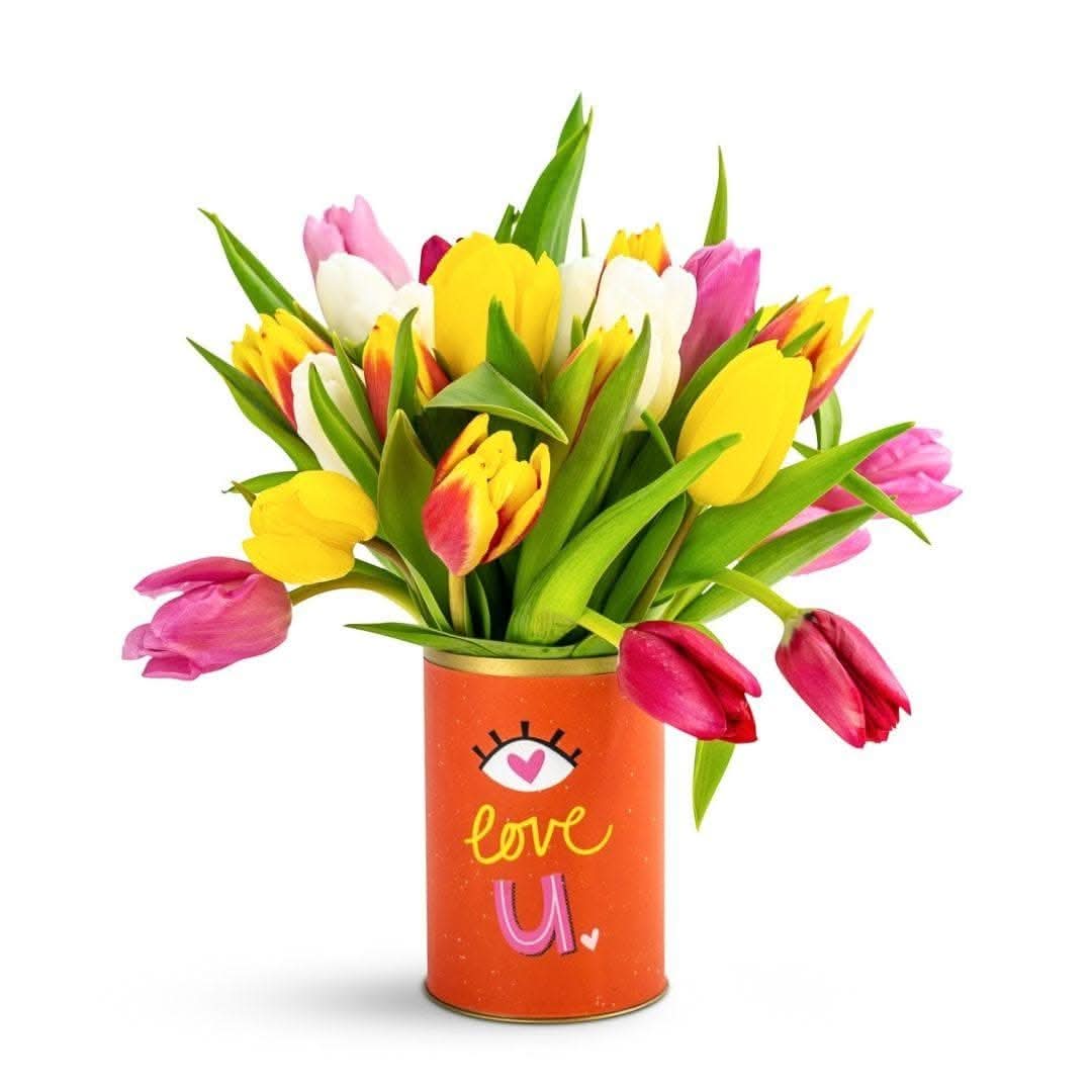 Eye Love U Tulips - Beautiful Artificial Silk Tulip Flowers for Home Decor, Wedding, Party, and Office Decoration
