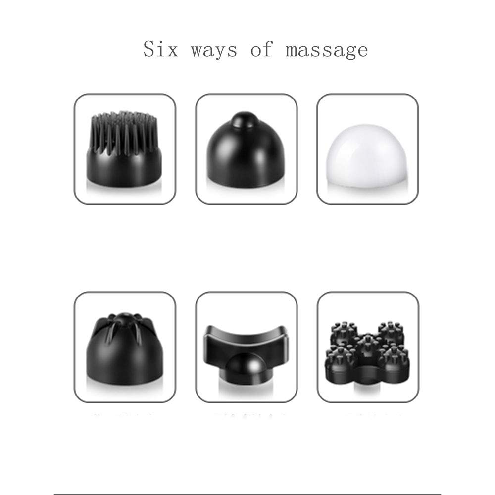 Cordless Electric Percussion Full Body Massager - Handheld Deep Tissue Massage Gun with 6 Interchangeable Nodes & Infrared Therapy, Portable Design for Muscle Recovery (Black) - Perfect for Post-Workout, Sports Injury Relief & Home Relaxation
