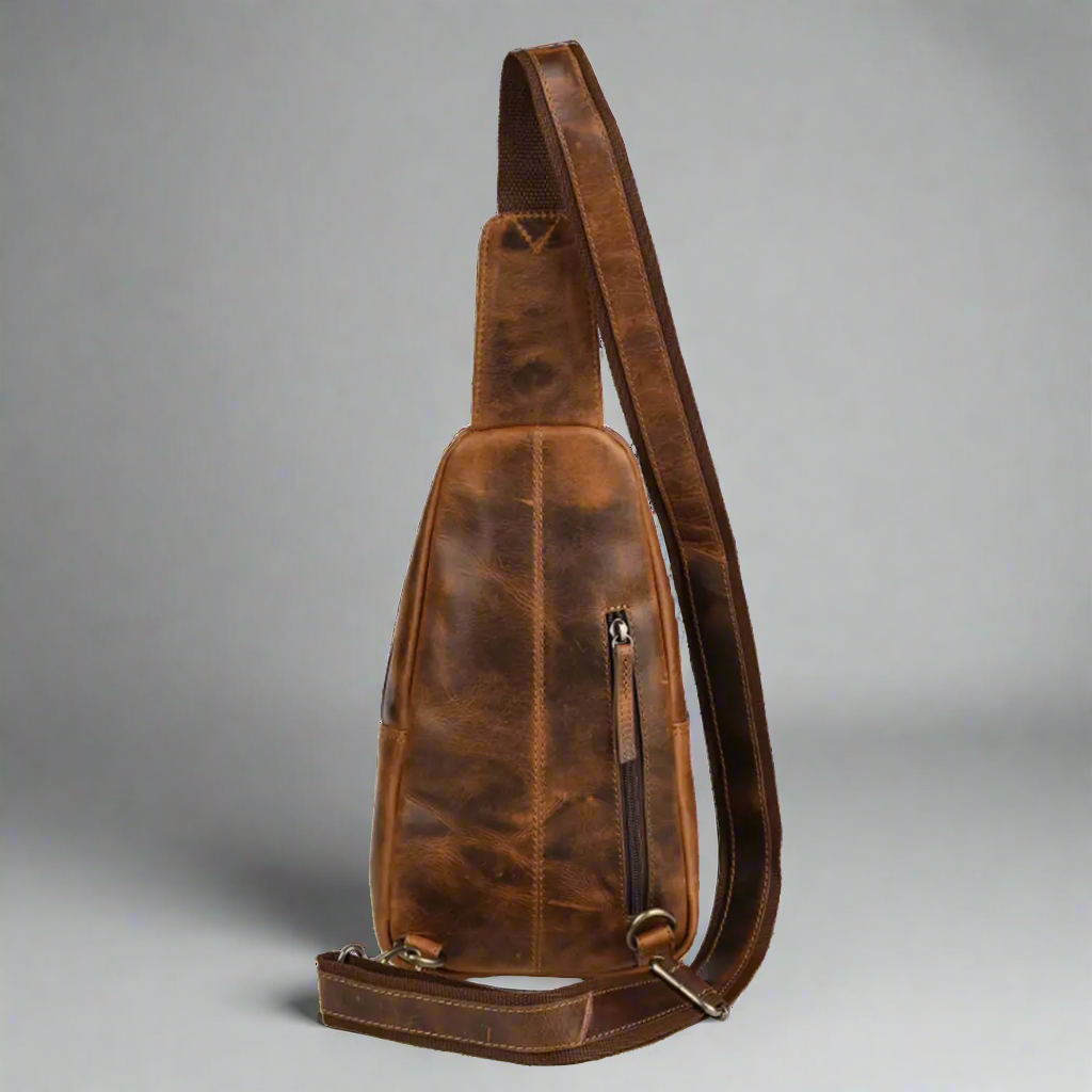 MET Off The Shoulder Leather Chest Bag Backpack - Stylish Crossbody Sling Bag for Women & Men - Perfect for Travel, Hiking, and Everyday Use