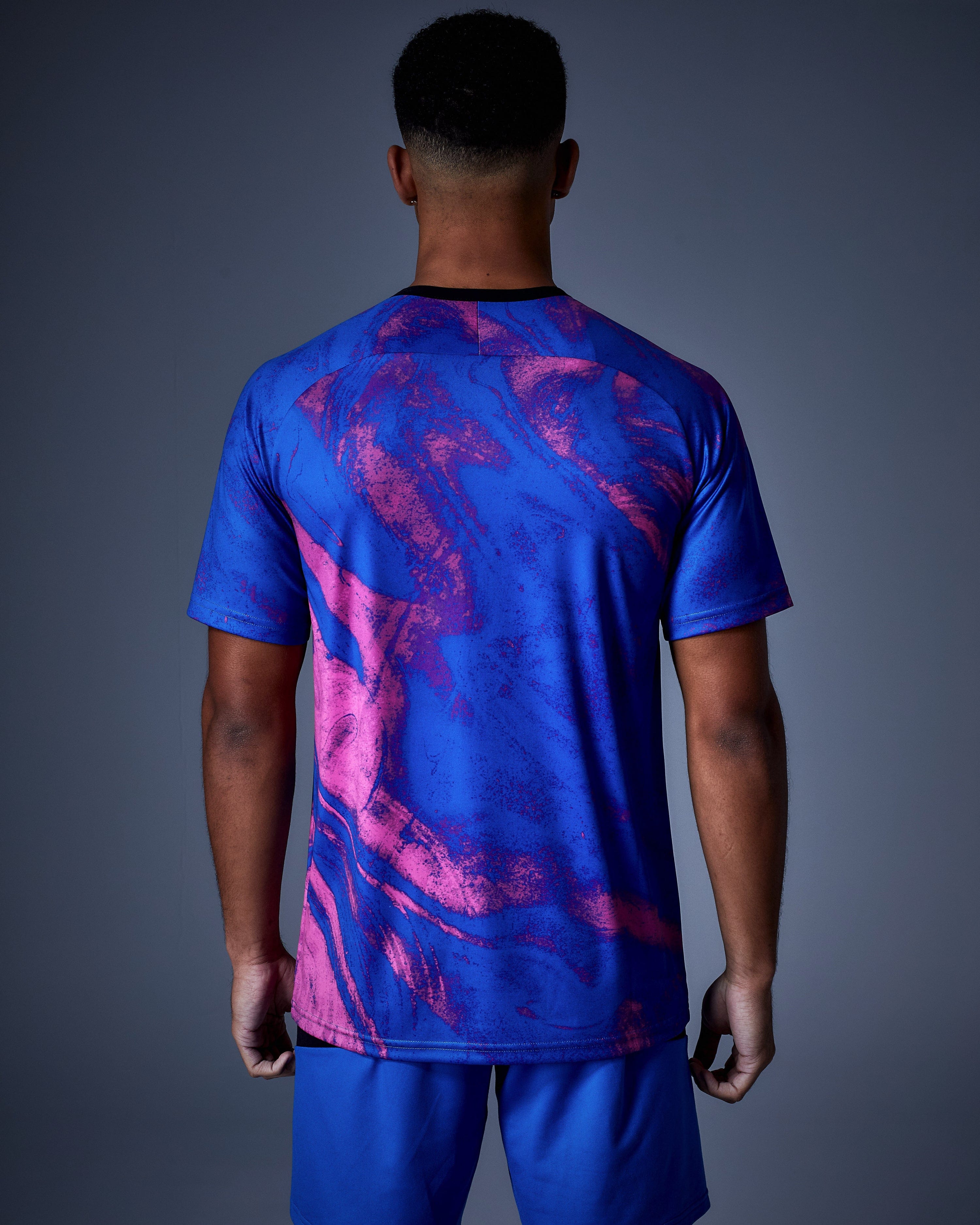 SPTP 01 Performance Training T-Shirt for Men & Women - Moisture Wicking Workout Shirt in Blue & Pink - Perfect for Gym, Running & Fitness Activities