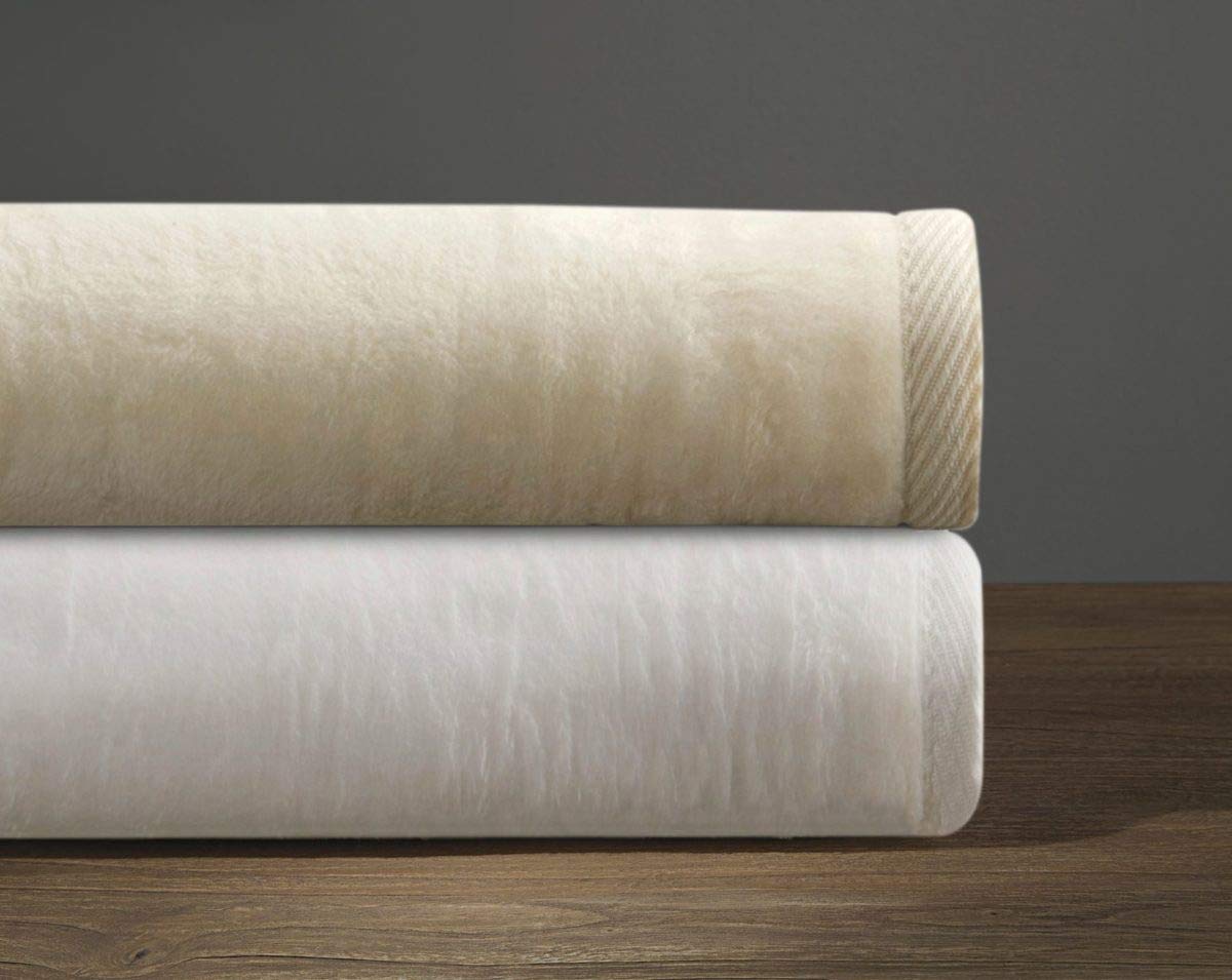 Downtown Company Acrylic & Cotton Blend Blanket - Ultra Soft Cashmere Feel, Cream Color King Size Blanket for Bed, Couch & Home Decor