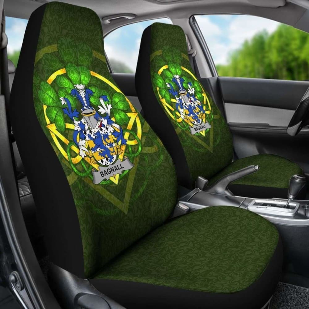 Bagnall Ireland Car Seat Cover Set of 2 - Celtic Shamrock Design, Universal Fit for Cars, Trucks & SUVs - Waterproof & Durable Protection for Pets, Kids & Daily Use