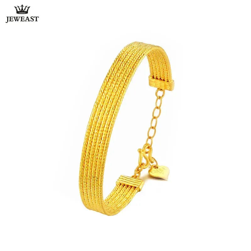 24K Pure Gold Bracelet 999 Solid Gold Bangle for Women - Classic Simple Fashion Jewelry with Elegant Lines | Perfect for Weddings, Parties & Daily Wear | 2023 New Arrival