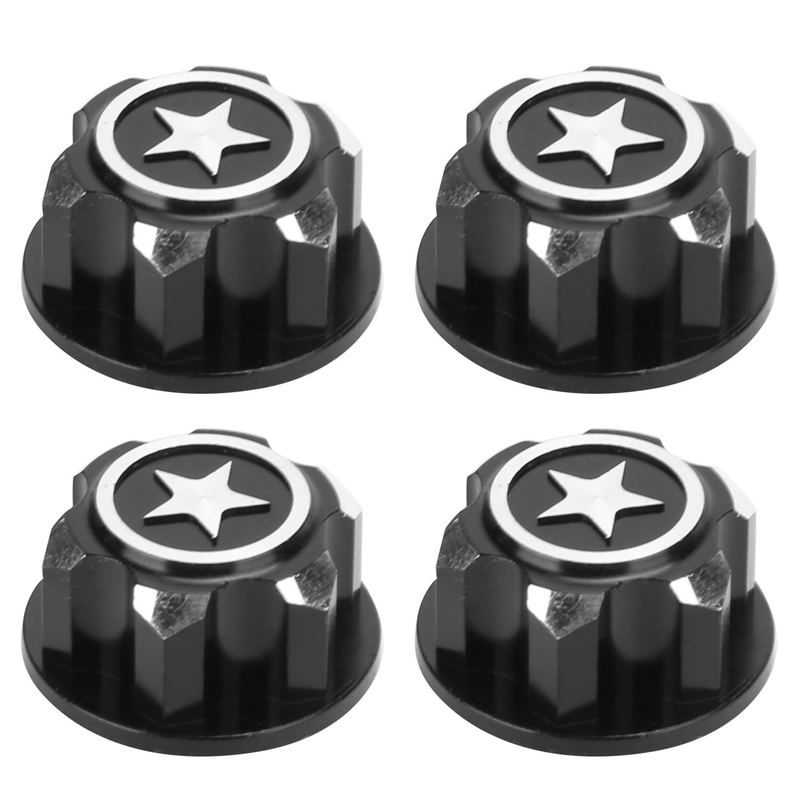**Dilwe 4pcs Aluminum Alloy RC Wheel Hub Dust Cover for Traxxas 1/10 RC Car - Upgrade & Replacement Parts (Black) - Perfect for Off-Road Racing & RC Car Maintenance**