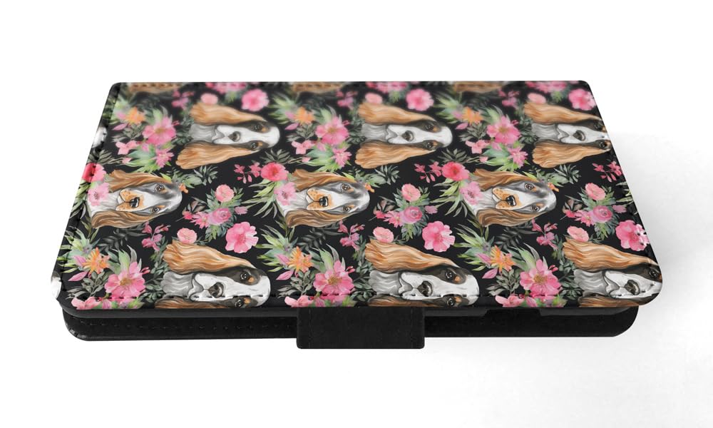 Faux Leather Flip Wallet Phone Case for Apple iPhone 14 Plus with Grand Basset Griffon Vendeen Puppy Dog Pattern - Perfect for Everyday Use & Travel Protection