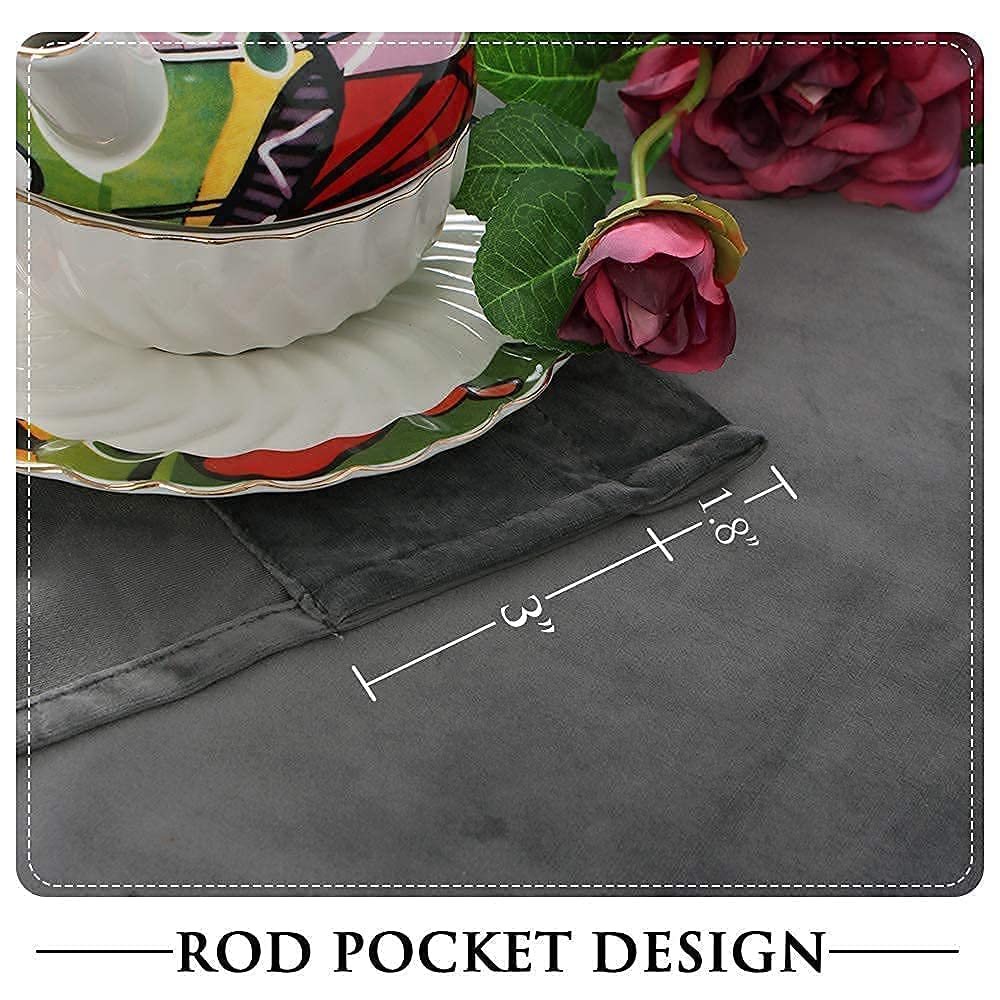 StangH Luxury Velvet Curtains & Valances Set - Elegant Blackout Drapes for Living Room, Bedroom - Soft Thermal Insulated Window Treatments for Home Decor