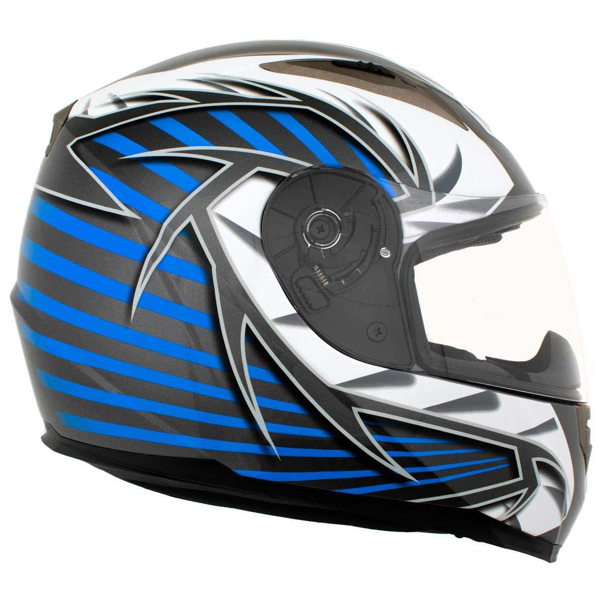 Milwaukee H512 Titanium Blue Full Face Wireless Motorcycle Helmet with Bluetooth - Hands-Free Calls & Music Streaming - Small Size for Urban Commuting & Adventure Riding