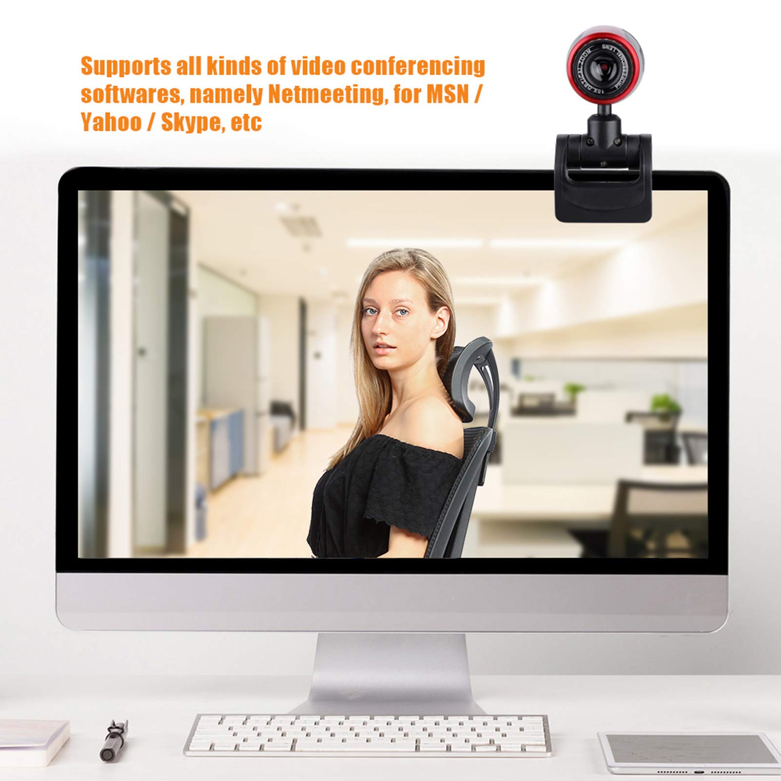 360 Degree Web Camera for Laptop & PC - Plug & Play USB 2.0 with 640x480 Resolution - Perfect for Video Conferencing, Online Classes & Streaming