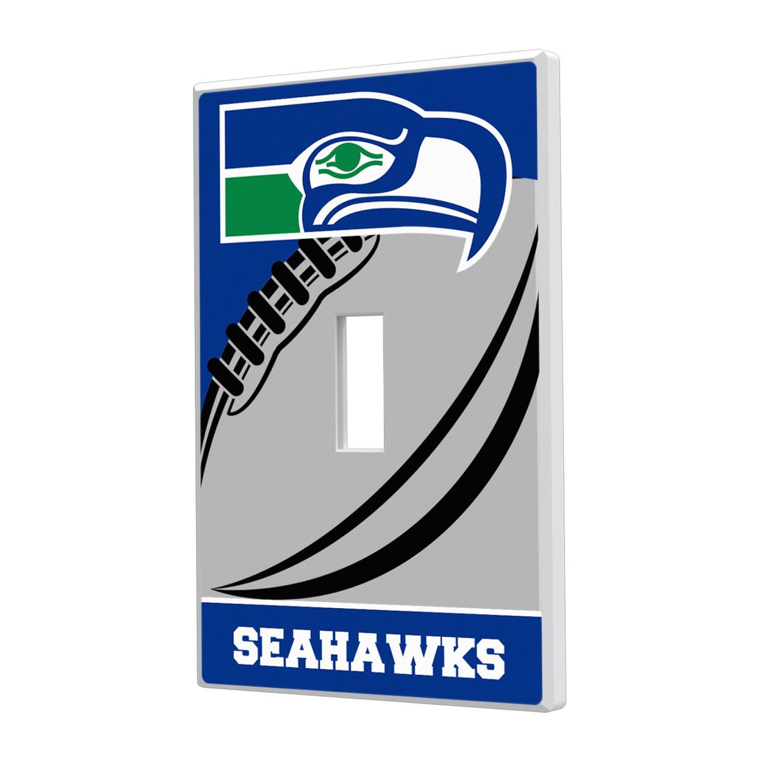 NFL Passtime Design Single Toggle Light Switch Plate Cover - Officially Licensed Football Decor for Bedroom, Man Cave, and Game Room