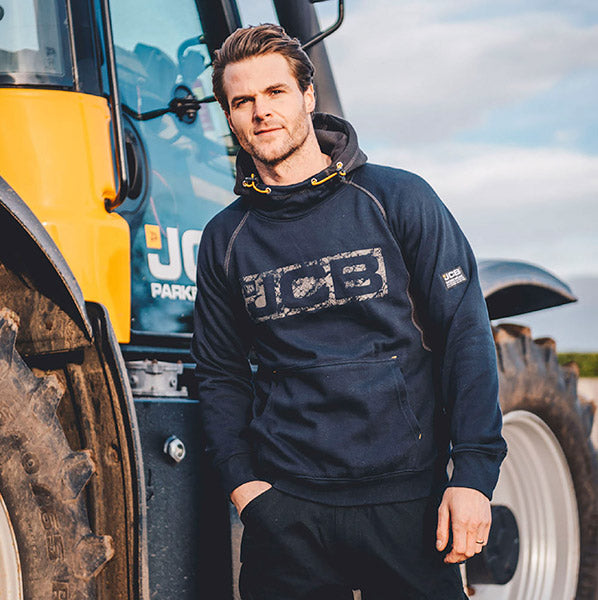 JCB Horton Hoodie for Men - Soft & Comfortable Fleece Pullover with Kangaroo Pocket - Perfect for Outdoor Activities, Casual Wear & Gym Workouts
