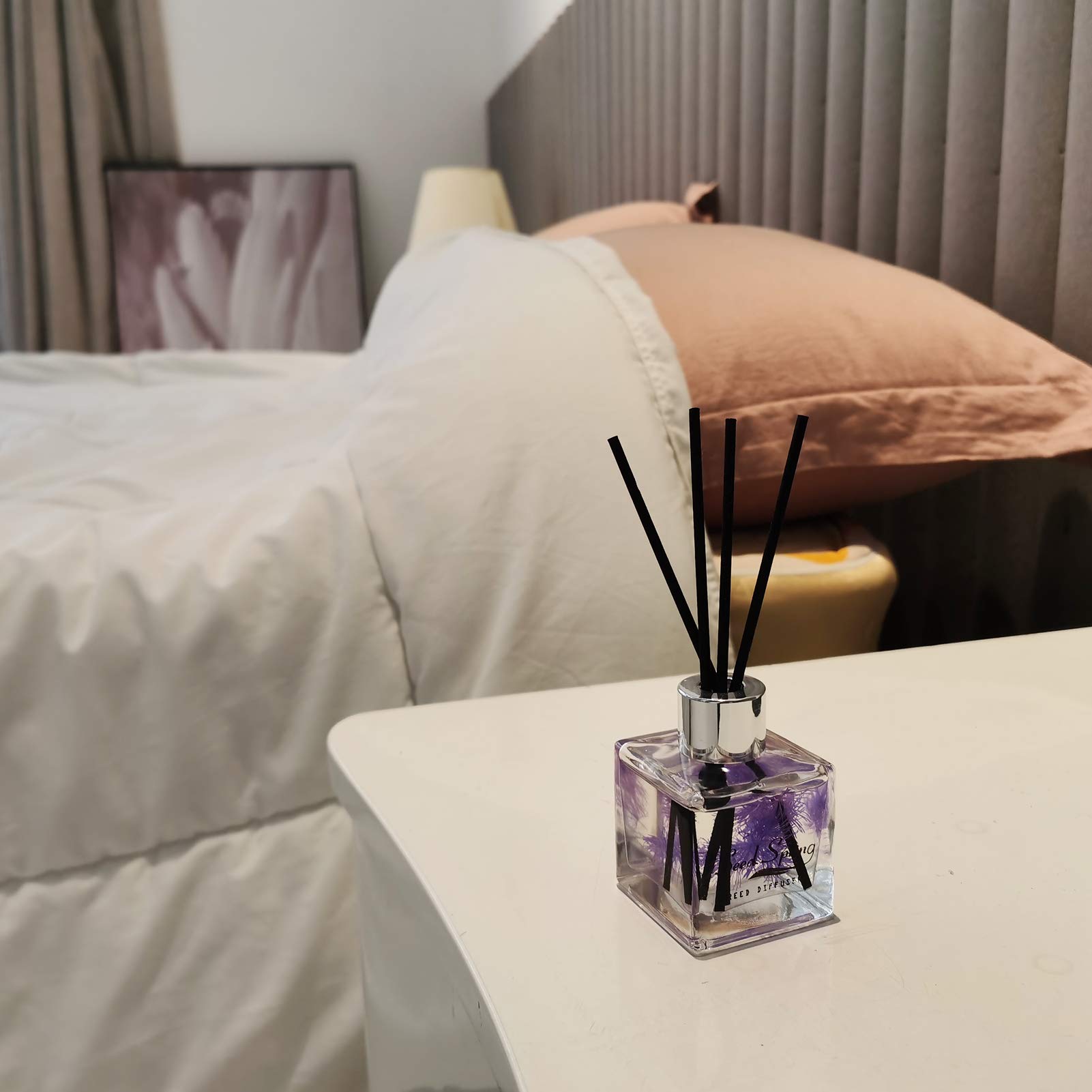 Lavender Reed Diffuser Set - 50ml Aromatherapy Essential Oil Scented Diffuser with Natural Rattan Sticks for Home, Office, Bathroom Decor | Relaxing Fragrance for Stress Relief & Mood Boosting | Perfect Gift Idea for Housewarming, Mother's Day & Holidays