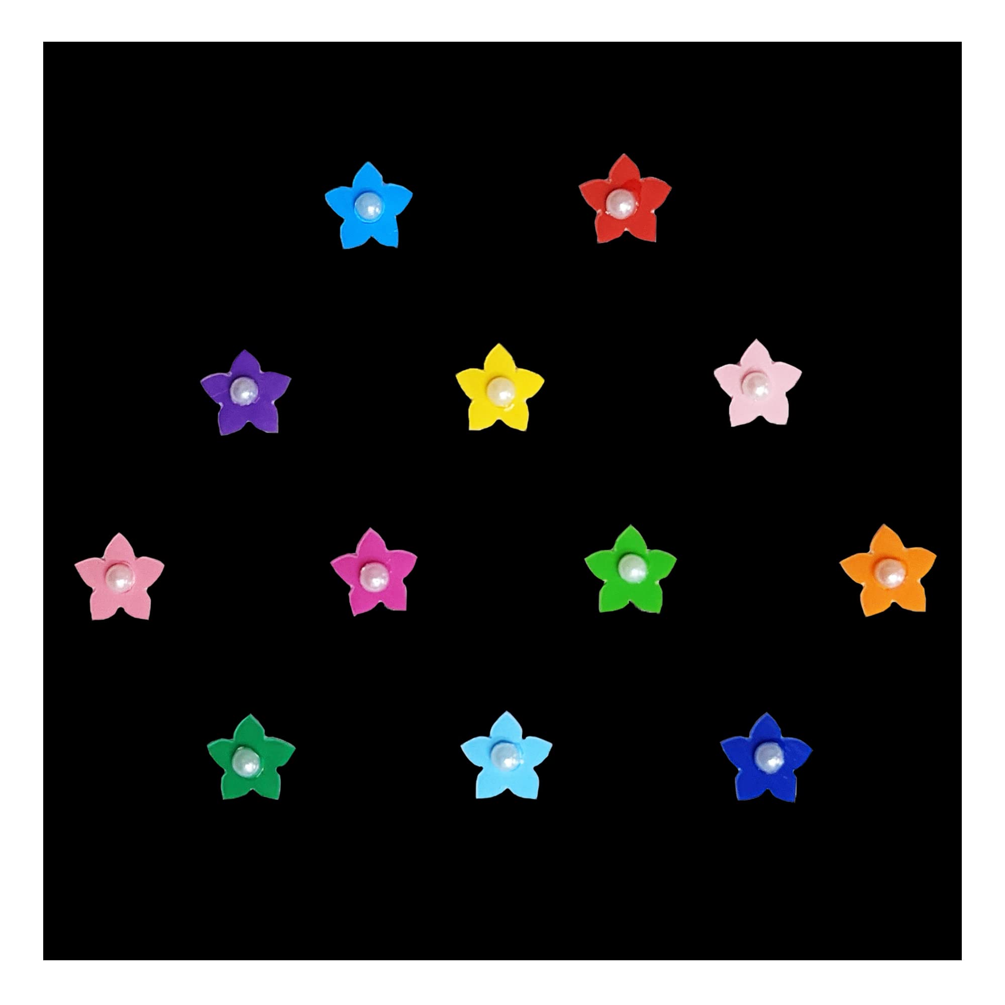 Comet Busters Cute Floral Baby Bindis - 6mm Indian Forehead Stickers for Girls & Kids - Traditional Face Decoration for Festivals, Weddings & Cultural Events (BB007)