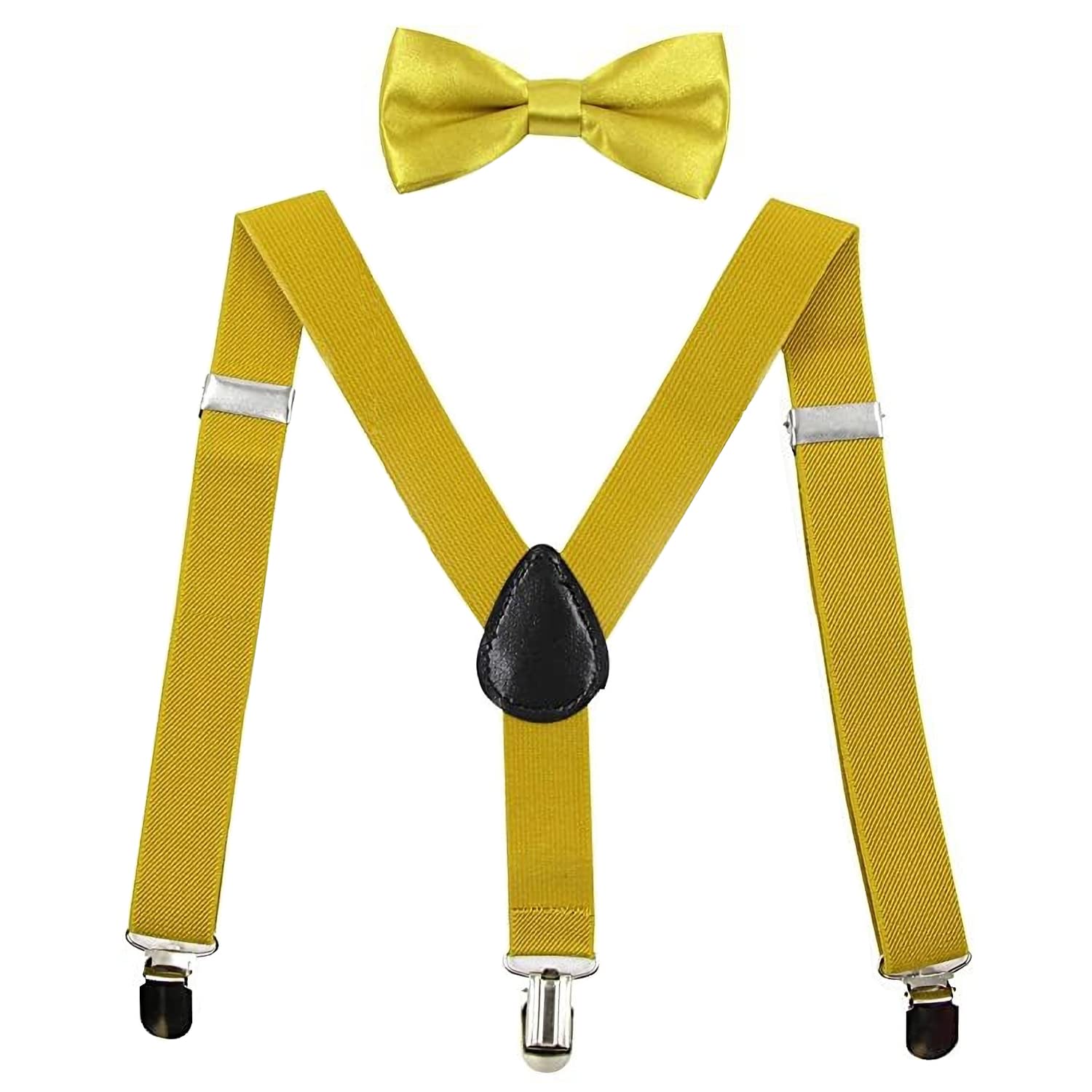 Yanision Adjustable Boys Suspenders & Bow Tie Set - Strong Clip Toddler Kids Formal Wear for Weddings, Parties & School Events