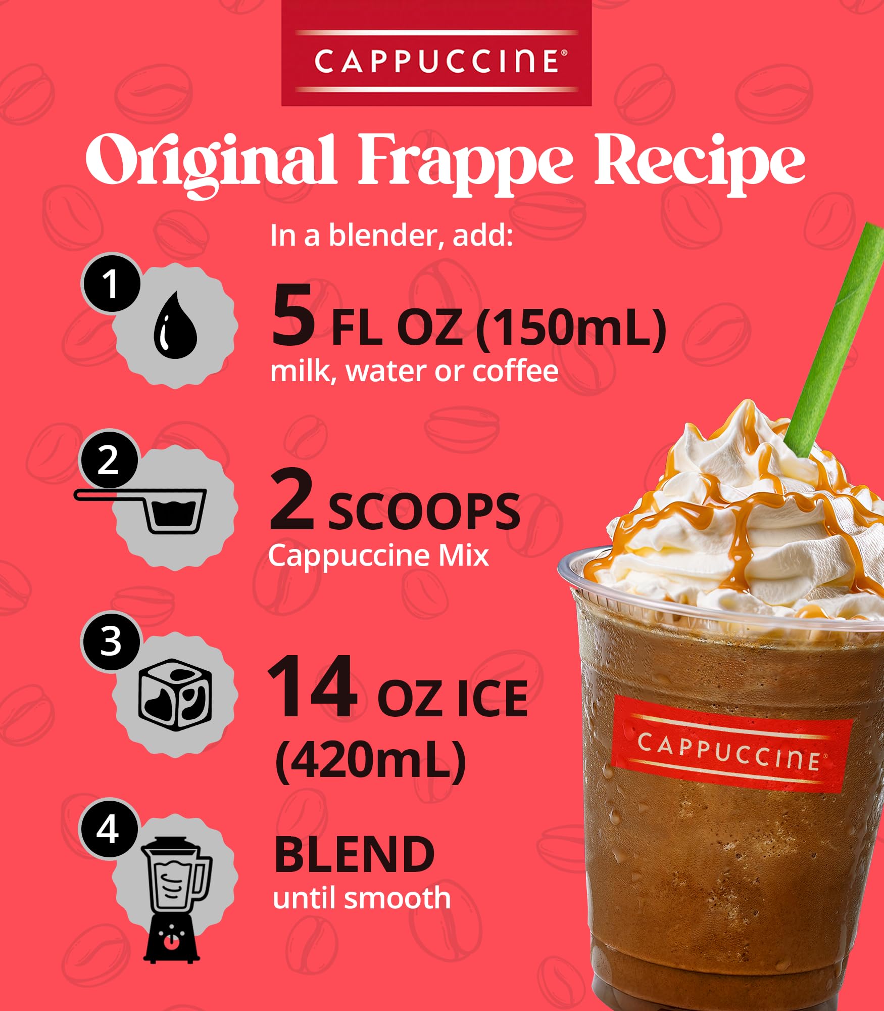 Premium Cappuccino Cookies & Cream Frappe Mix - 3lb Bag | Delicious Coffee Drink Powder for Smoothies, Shakes & Desserts | Perfect for Cafes, Home Use & Gifts