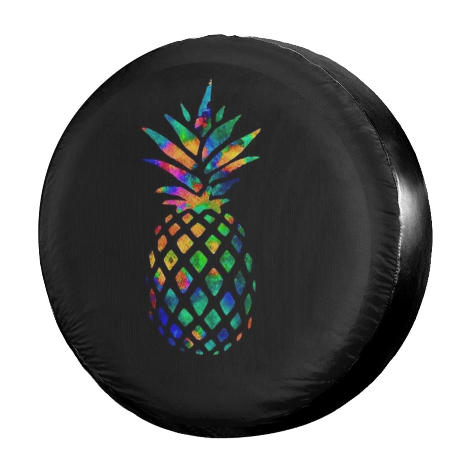 Colorful Pineapple Spare Tire Cover - Waterproof, Dustproof & UV Resistant Wheel Cover for 14 Inch Tires - Fits Jeep, Trailer, RV, SUV & Most Vehicles - Perfect for Beach Trips & Tropical Themed Cars