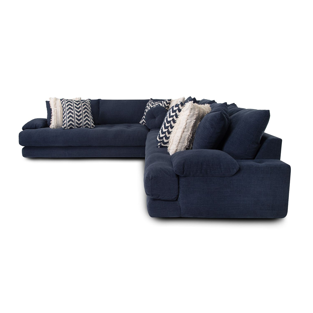 Modern Neptune Sectional Sofa - Comfortable L-Shaped Couch with Reversible Chaise for Living Room, Family Room & Home Theater - Soft Fabric Upholstery & Sturdy Wooden Frame