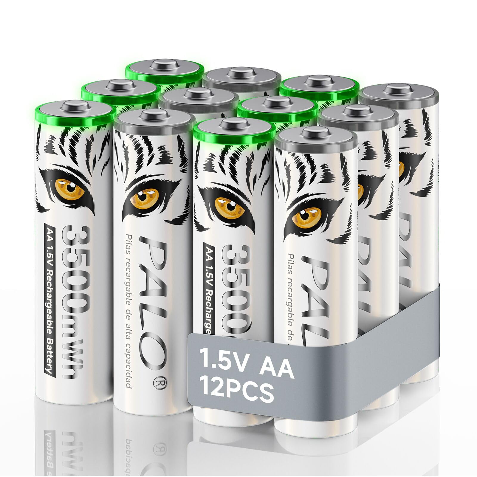 MSPALOCELL 12 Pack Rechargeable AA Lithium Batteries 3500mAh 1.5V - High Capacity Long Lasting AA Lithium Batteries for Blink Camera, Flashlights, Toys, Remote Controls & Household/Business Devices