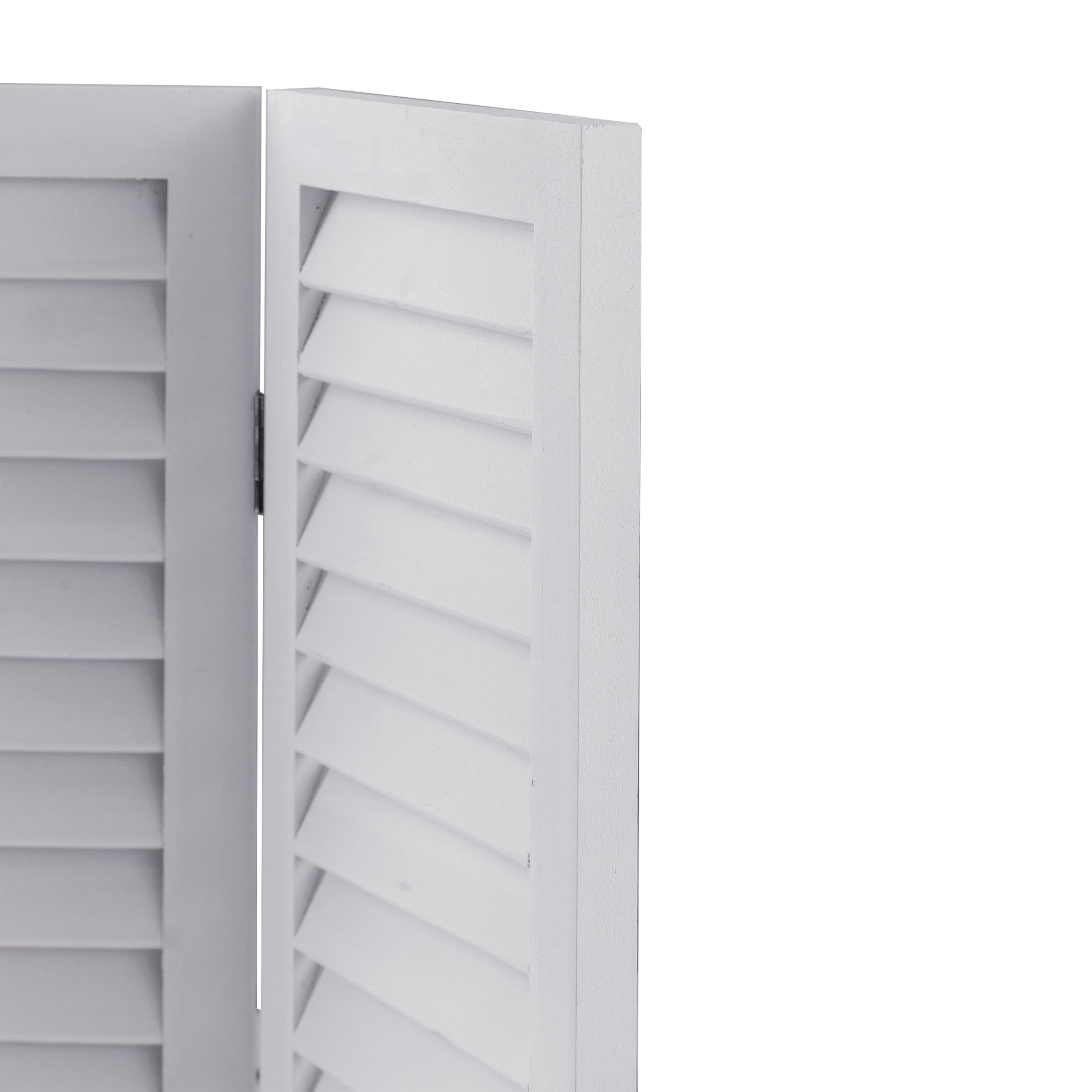 SOFE 3 Panel Wood Room Divider - 2.6 Ft Tall Folding Partition Screen for Bedroom, Office & Living Space | Freestanding White Shutter Design | Perfect for Privacy, Room Separation & Home Decor