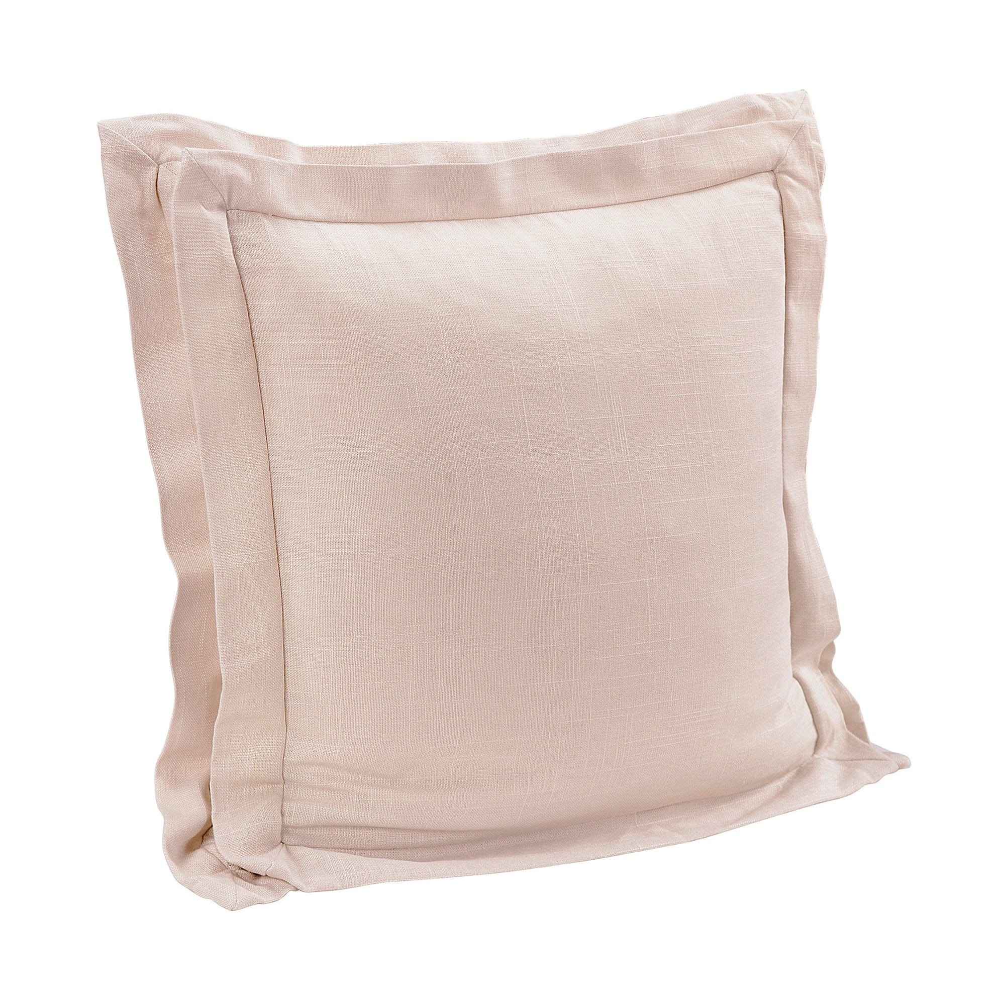 Premium Double Flanged Washed Linen Pillow - 100% Organic Cotton Insert - Breathable & Hypoallergenic for Bedroom, Living Room & Nursery Decor