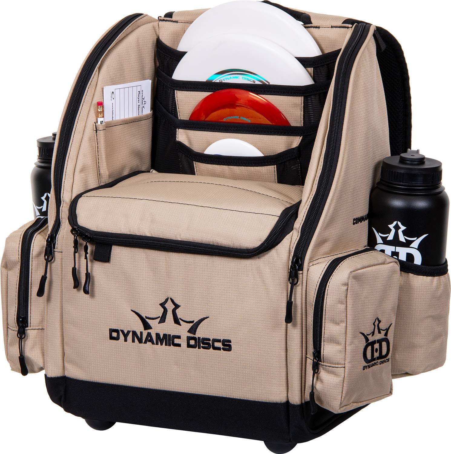 Dynamic Discs Commander Backpack Disc Golf Bag - 20 Disc Capacity, 2 Deep Storage Pockets & 2 Water Bottle Holders | Premium Frisbee Golf Backpack for Tournaments, Practice & Outdoor Adventures