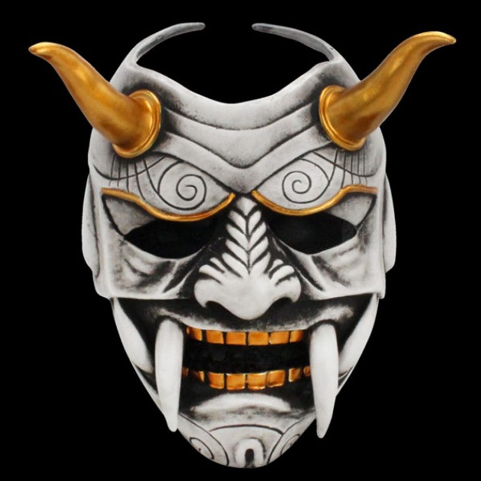 Japanese Hannya Demon Mask - Handmade Resin Cosplay Mask for Halloween, Masquerade, Anime Conventions & Theatrical Performances - Scary Ghost Face Prop for Cosplay, Costume Parties & Horror Events