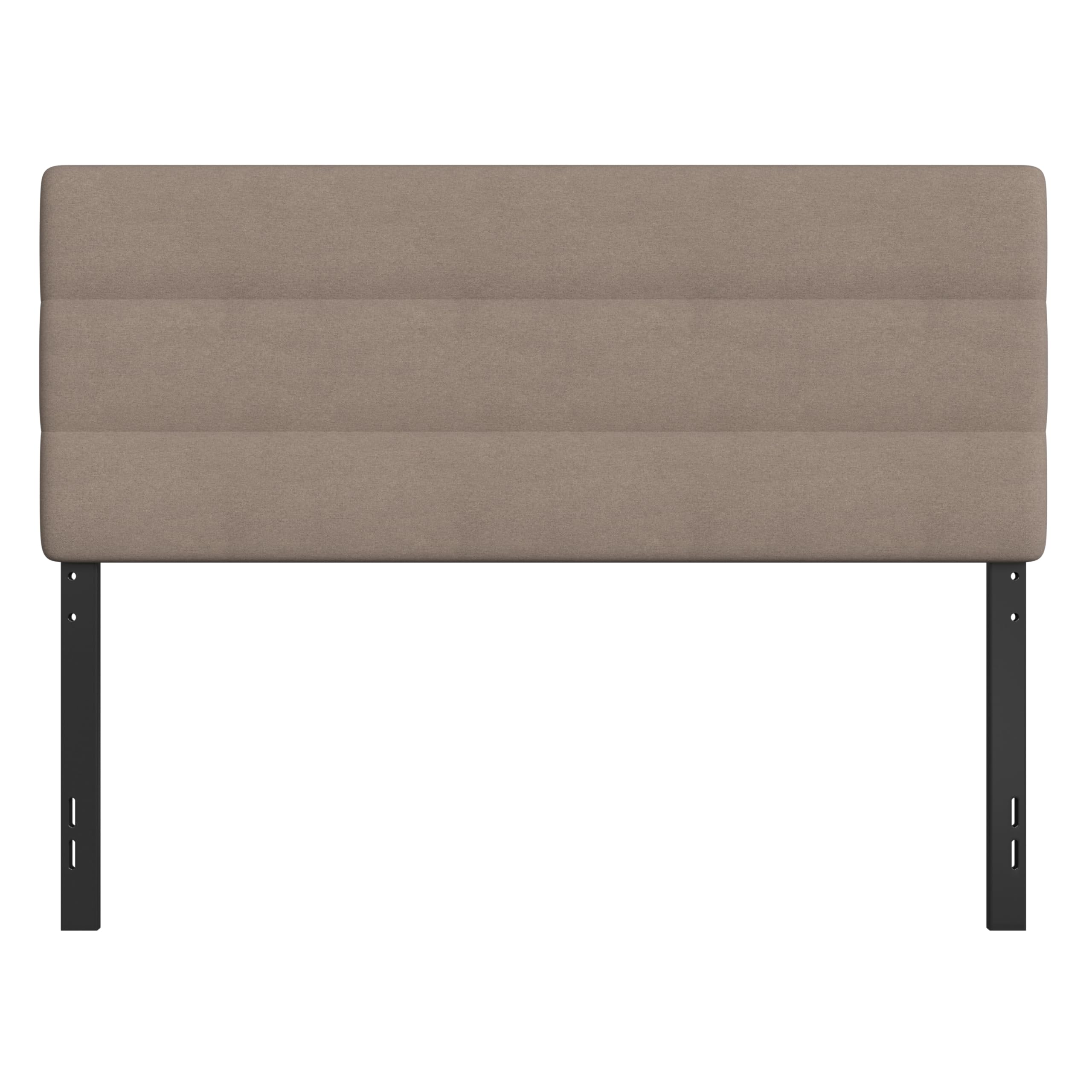 Merrick Lane Coppola Upholstered Headboard - Queen Size Button Tufted Taupe Fabric Bed Headboard with Metal Legs & Adjustable Slots - Fits Standard Bed Frames - Perfect for Master Bedrooms, Guest Rooms & Apartment Decor