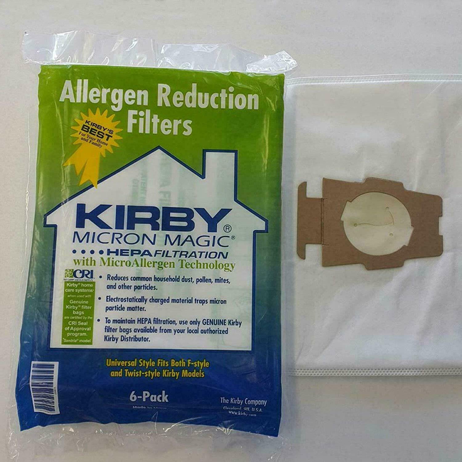 Genuine Kirby 204811 HEPA Filtration Vacuum Bags for Sentria Models - Dust & Allergen Protection for Home Cleaning