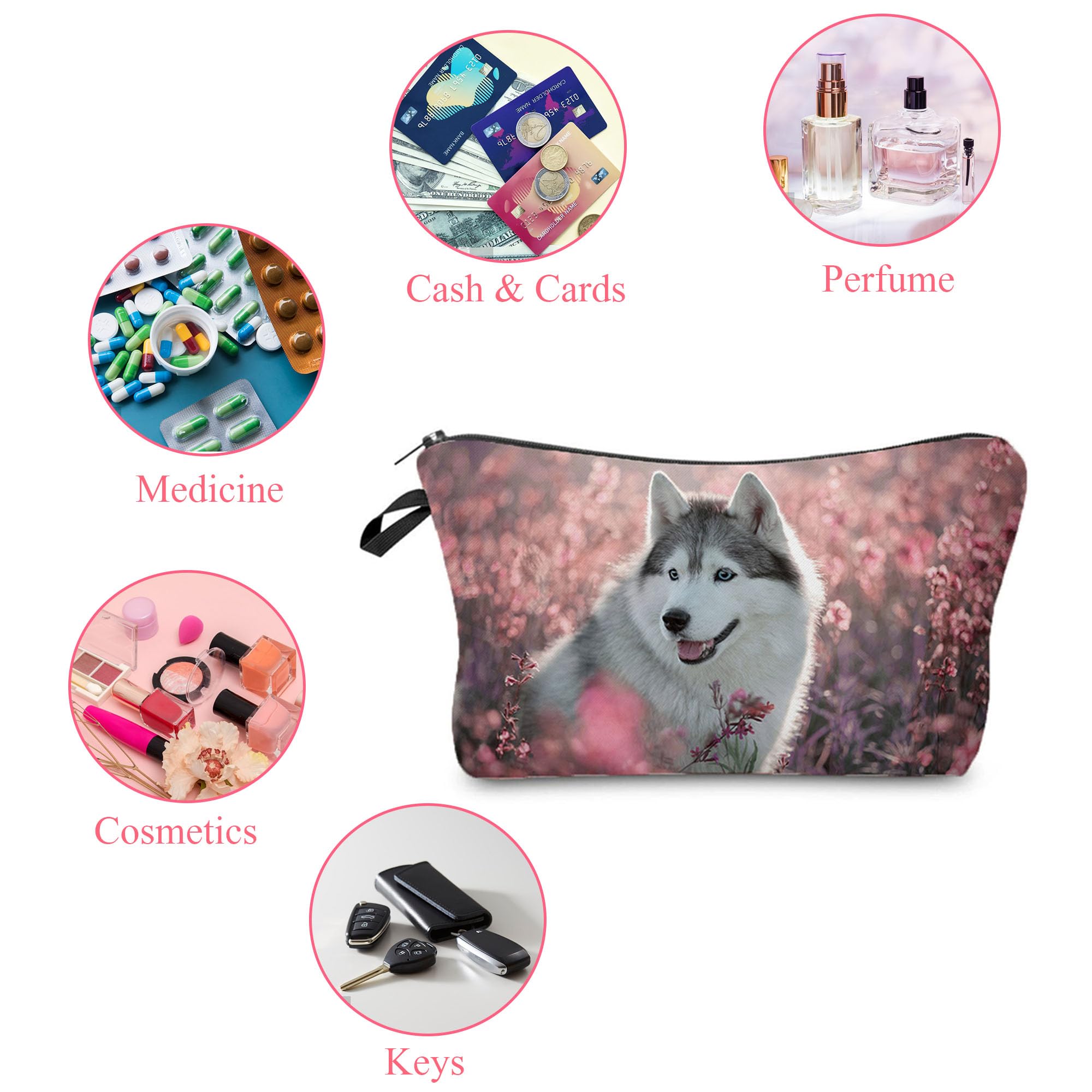 Funny Pet Dog Travel Makeup Bag - Cute Cosmetic Organizer & Toiletry Pouch for Women - Perfect for Dog Lovers, Travel, Gifts & Daily Use