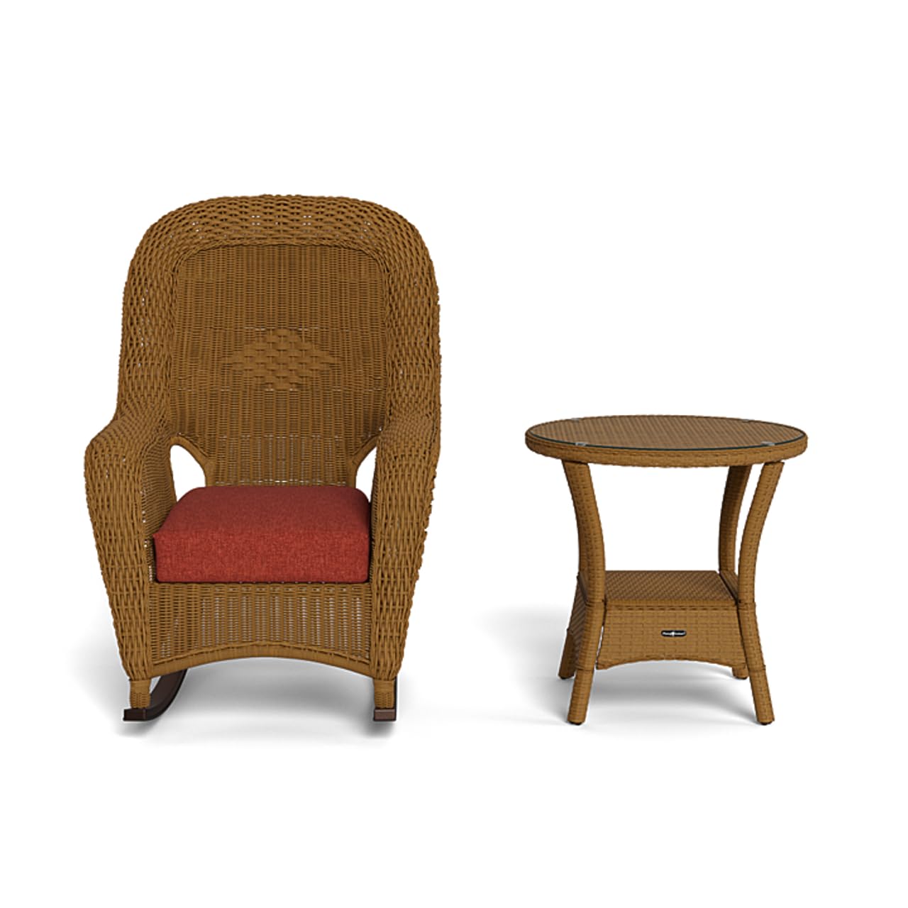 Tortuga Outdoor Sea Pines Side Table and Mojave Rocking Chair Set - Patio Furniture Bundle for Backyard, Garden & Poolside Relaxation