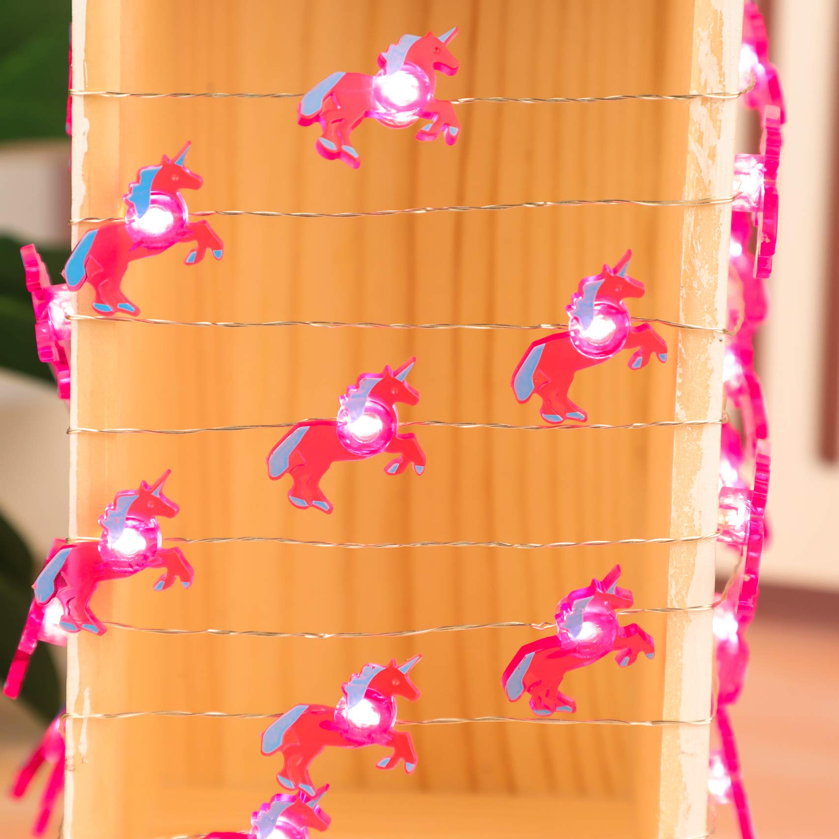 Pink Unicorn String Lights 10FT - 30 LED Fairy Lights with Remote Control, Battery or USB Powered - Perfect for Birthday Parties, Weddings, Graduations, Girls Room Decor & Nursery Lighting