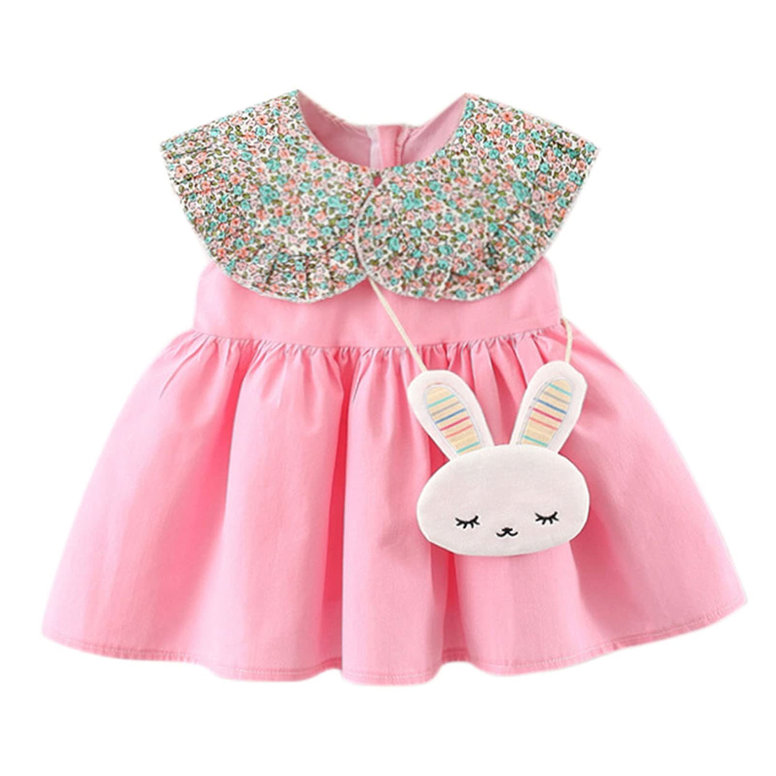 Floral Pleated Chiffon Dress for Baby Girls - Sleeveless Princess Outfit for Special Occasions, Parties & Photo Shoots