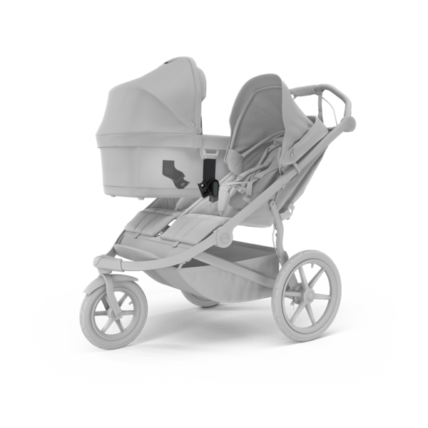 Thule Urban Glide 3 Double Stroller Bassinet Adapter - Compatible with Thule Jogging Strollers - Perfect for Twins or Siblings - Ideal for Outdoor Walks, Jogging & Travel