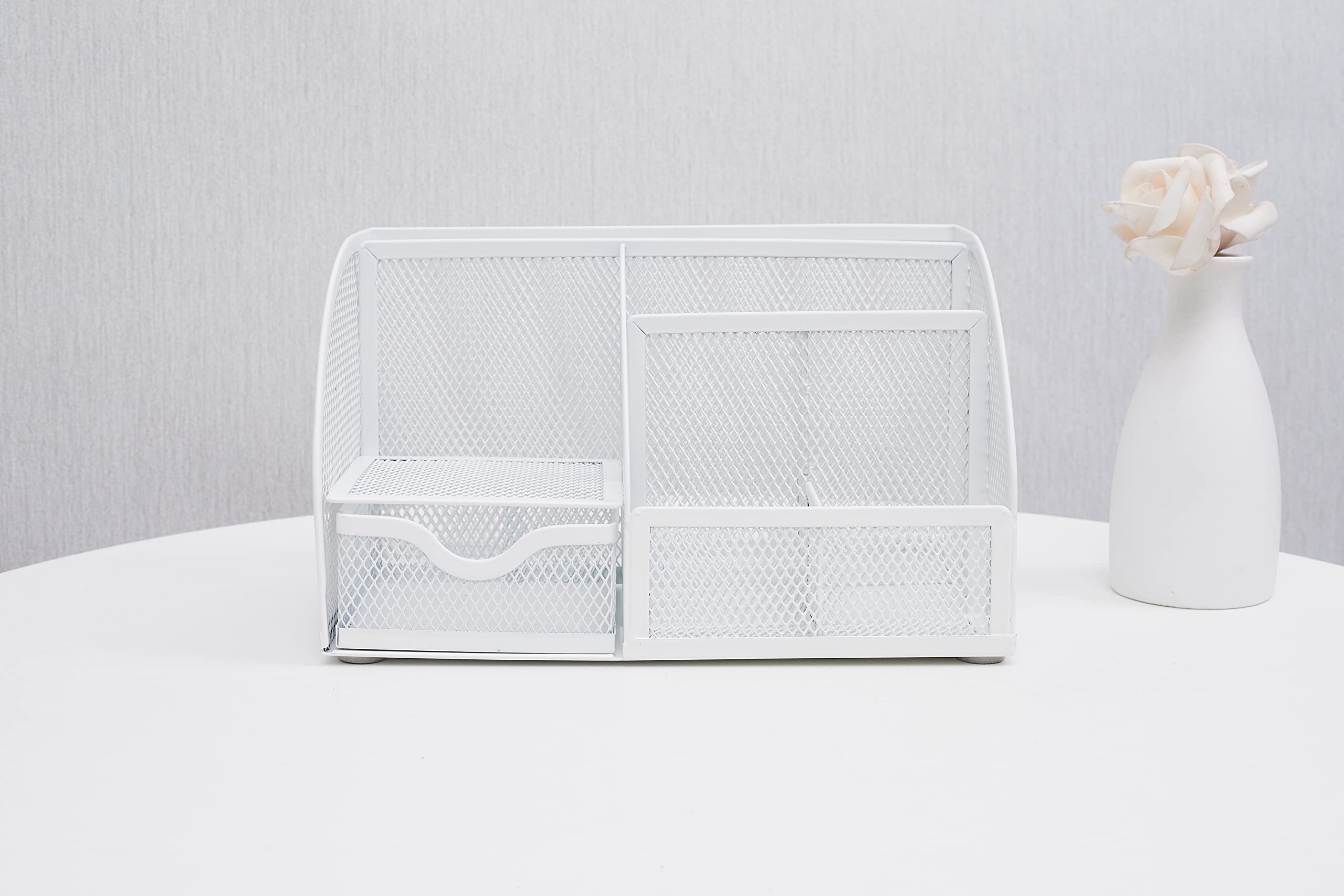Anova Mesh Desk Organizer with 7 Compartments & Drawer - Office & Home Use