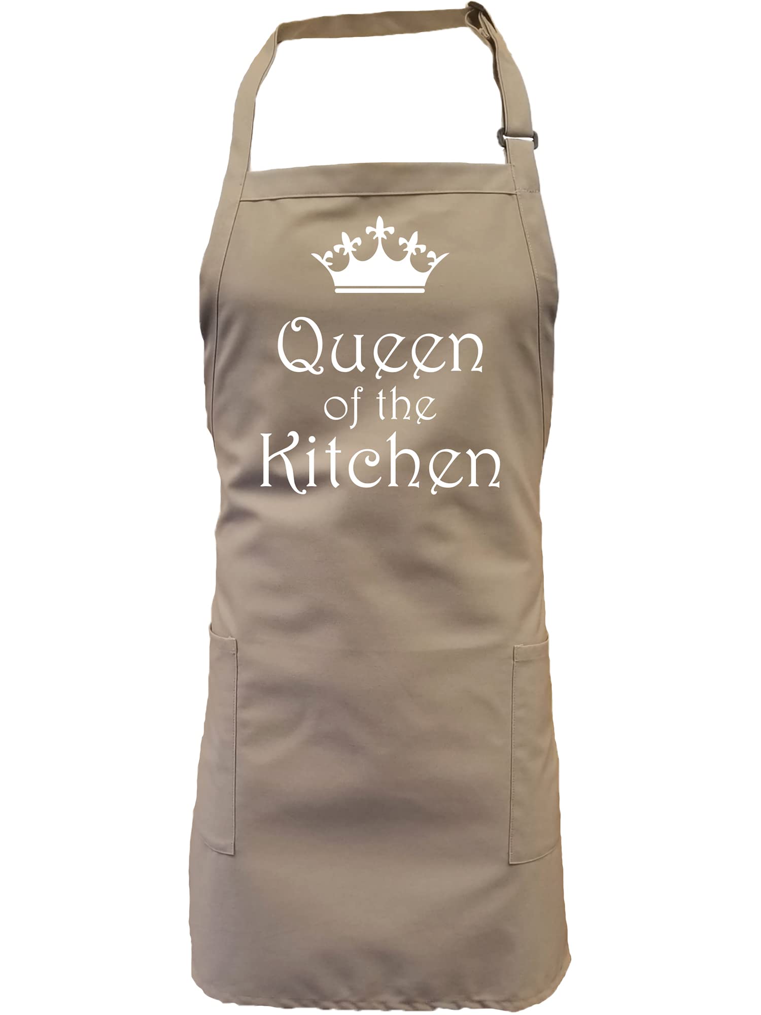 Queen of the Kitchen Apron with 2 Patch Pockets - Premium Adjustable Bib Apron for Cooking, Baking & Grilling - Perfect Gift for Chefs & Home Cooks