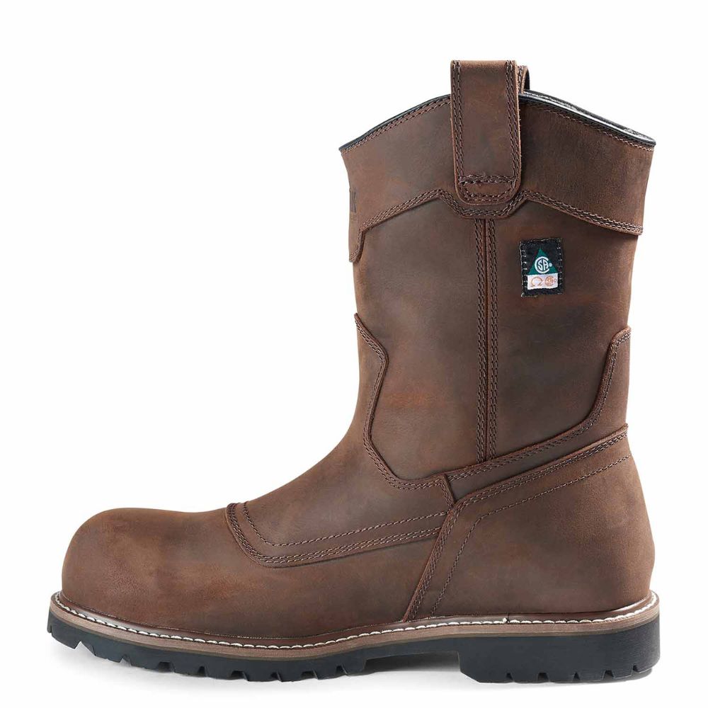 Kodiak McKinney Men's Waterproof Pull-On Composite Toe Work Boots - Safety Shoes for Construction, Hiking & Outdoor Work (Brown, KD0A4TERDBX)