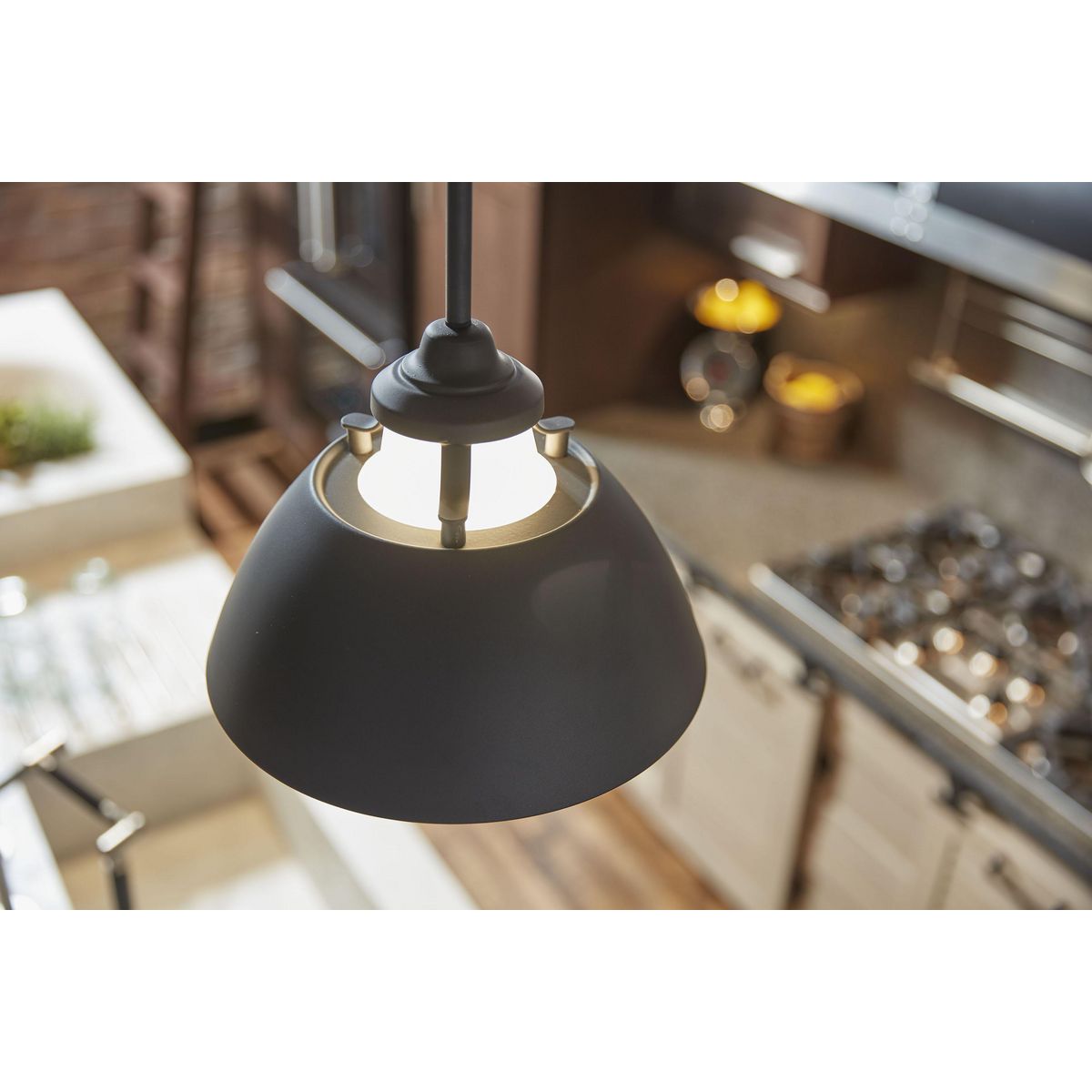 Carbon Collection One Light Etched White Glass Pendant Light - Modern Ceiling Lighting Fixture for Kitchen, Dining Room & Bedroom