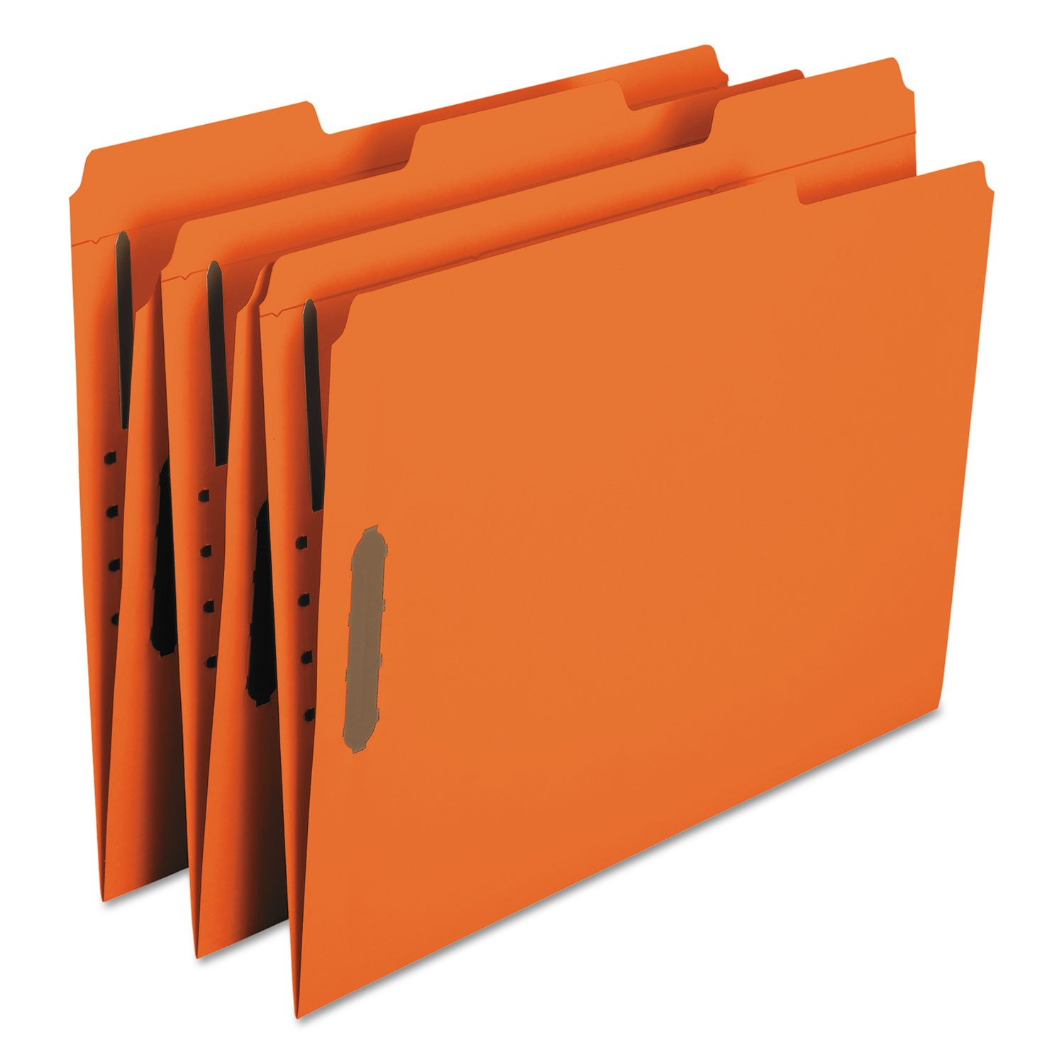 Smead 12540 Two-Fastener File Folders - 1/3 Cut Assorted Top Tabs, Letter Size, Orange (50/Box) - Perfect for Office Organization & Document Filing