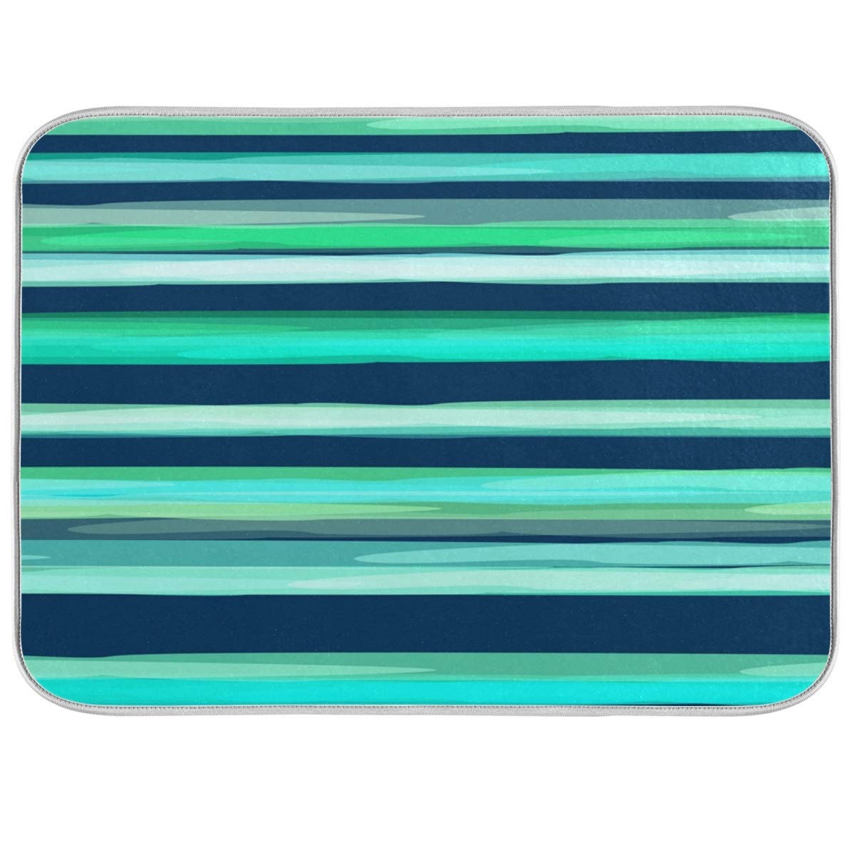 Premium Absorbent Dish Drying Mat - Reversible Non-Slip Kitchen Counter Drainer Pad (16