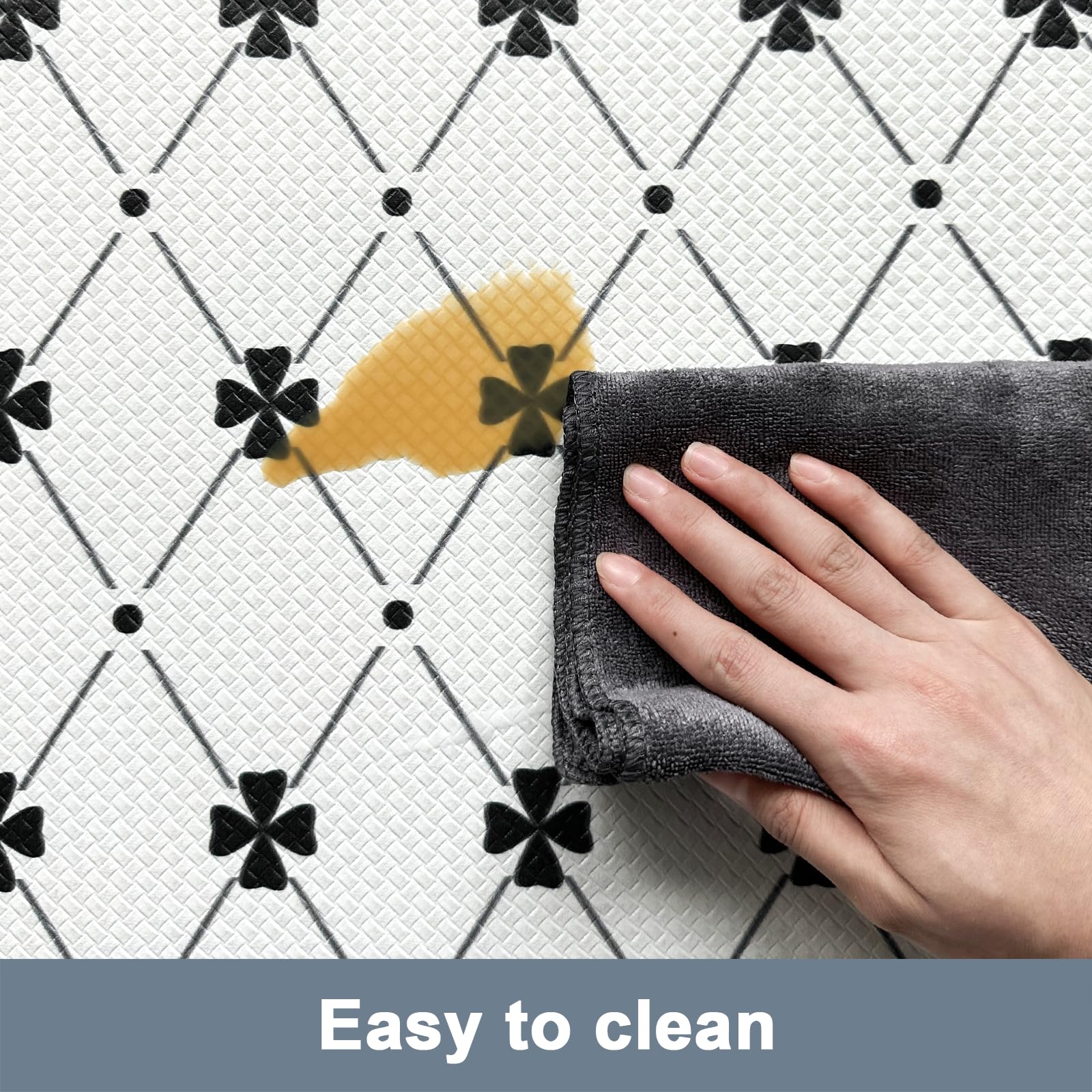 **Artnice Set of 2 Anti-Fatigue Kitchen Mats - Black & White Plaid Cushioned Rugs, Waterproof Non-Slip Floor Mats for Standing Comfort - Perfect for Home, Office, Sink Area, and High-Traffic Spaces**
